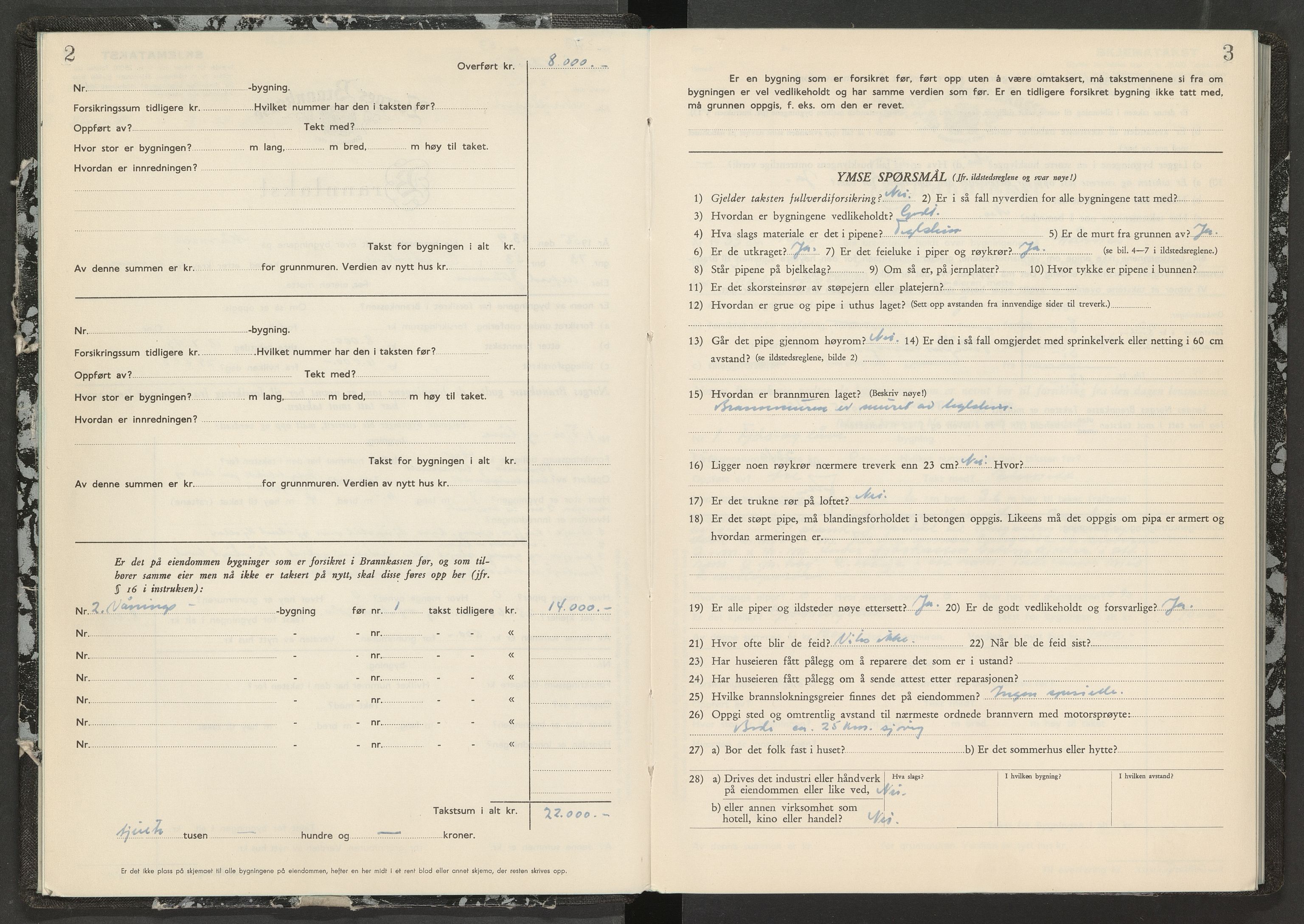 Norges Brannkasse Gildeskål, AV/SAT-A-5591/Fb/L0013: Branntakstprotokoll, 1955