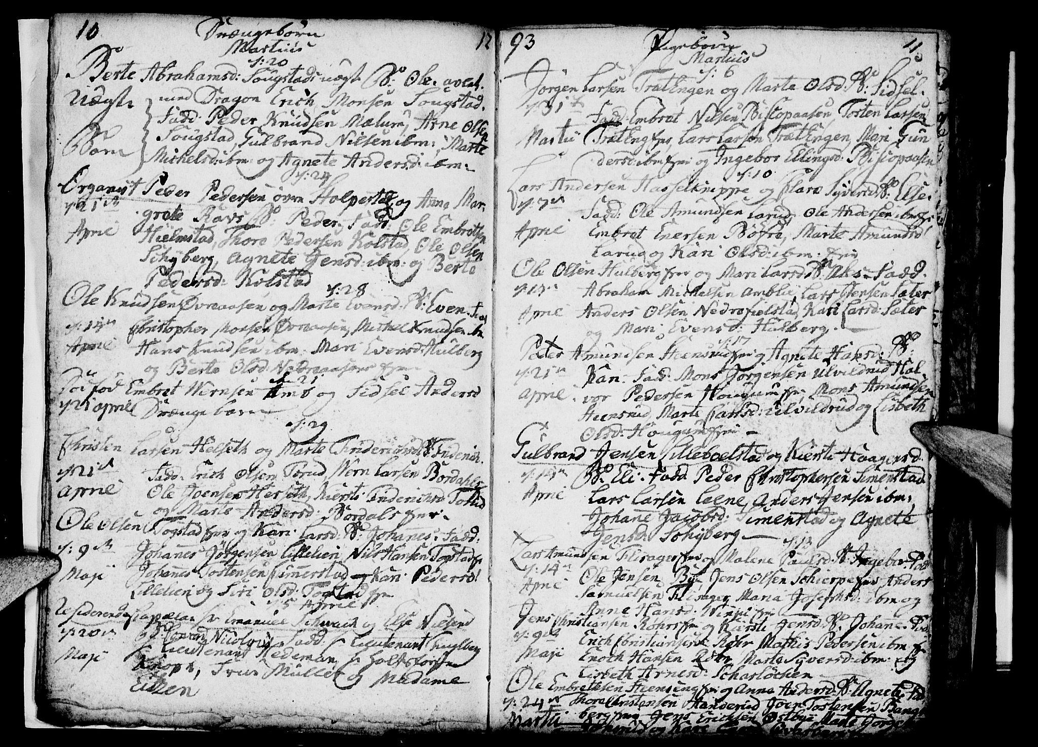 Ringsaker prestekontor, SAH/PREST-014/I/Ia/L0005/0006: Kladd til kirkebok nr. 1F, 1793-1796, s. 10-11