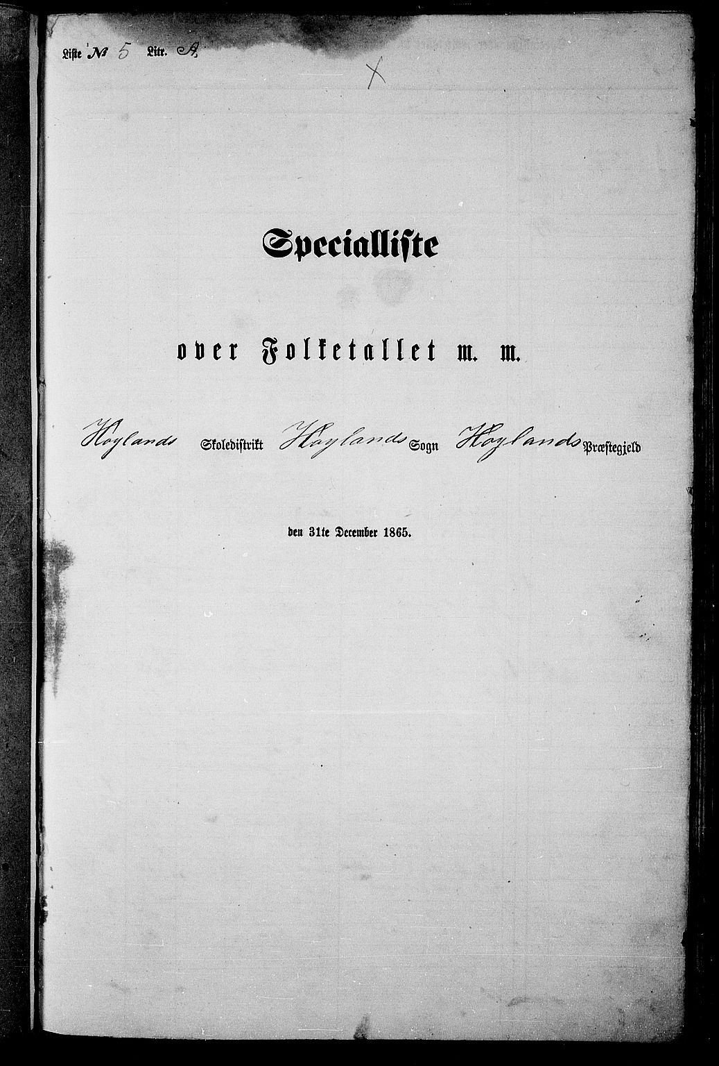 RA, Folketelling 1865 for 1123P Høyland prestegjeld, 1865, s. 59