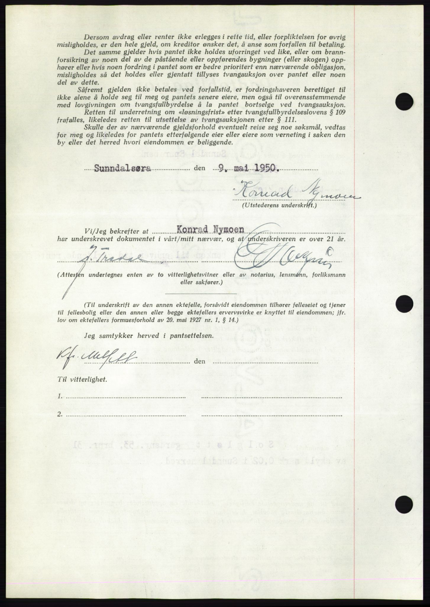 Nordmøre sorenskriveri, AV/SAT-A-4132/1/2/2Ca: Pantebok nr. B105, 1950-1950, Dagboknr: 2861/1950