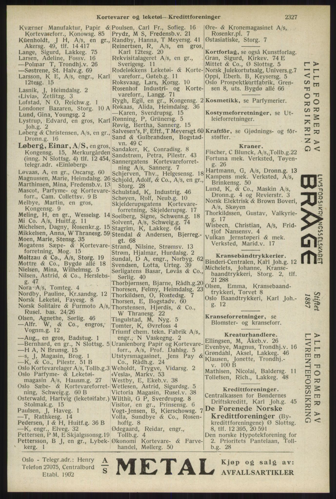 Kristiania/Oslo adressebok, PUBL/-, 1934, s. 2327