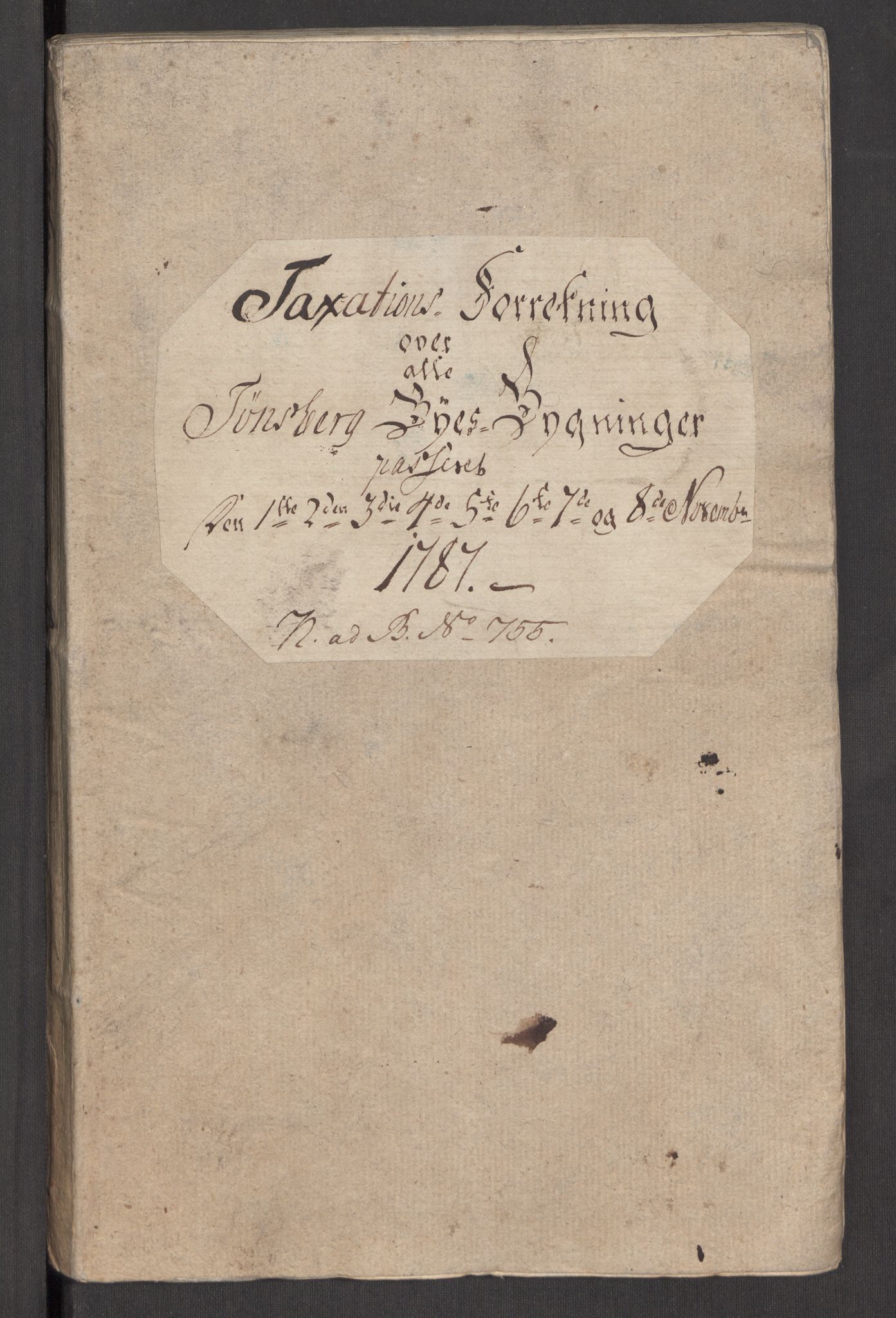 Kommersekollegiet, Brannforsikringskontoret 1767-1814, RA/EA-5458/F/Fa/L0056/0004: Tønsberg / Branntakstprotokoll, 1787