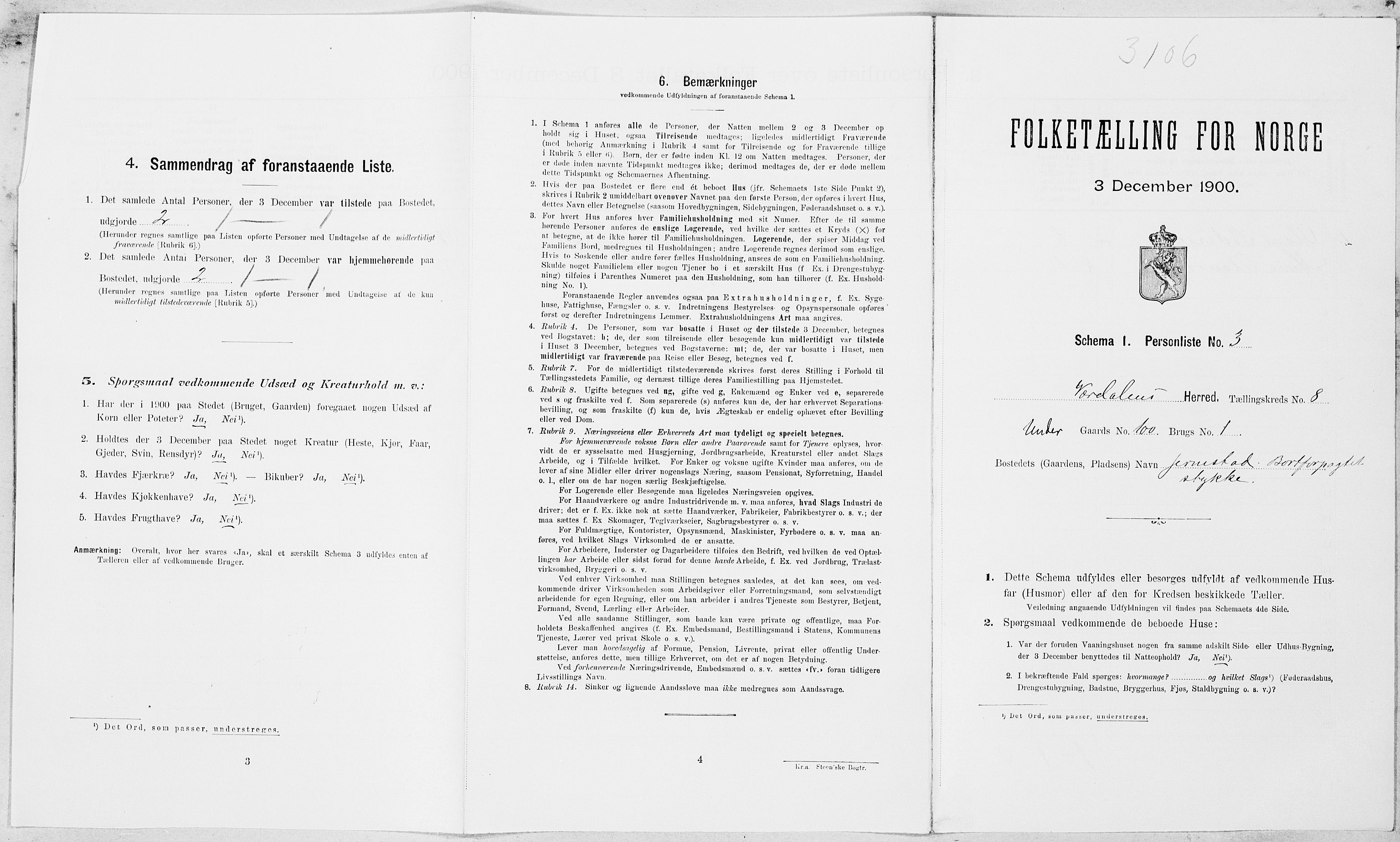 SAT, Folketelling 1900 for 1721 Verdal herred, 1900, s. 1139