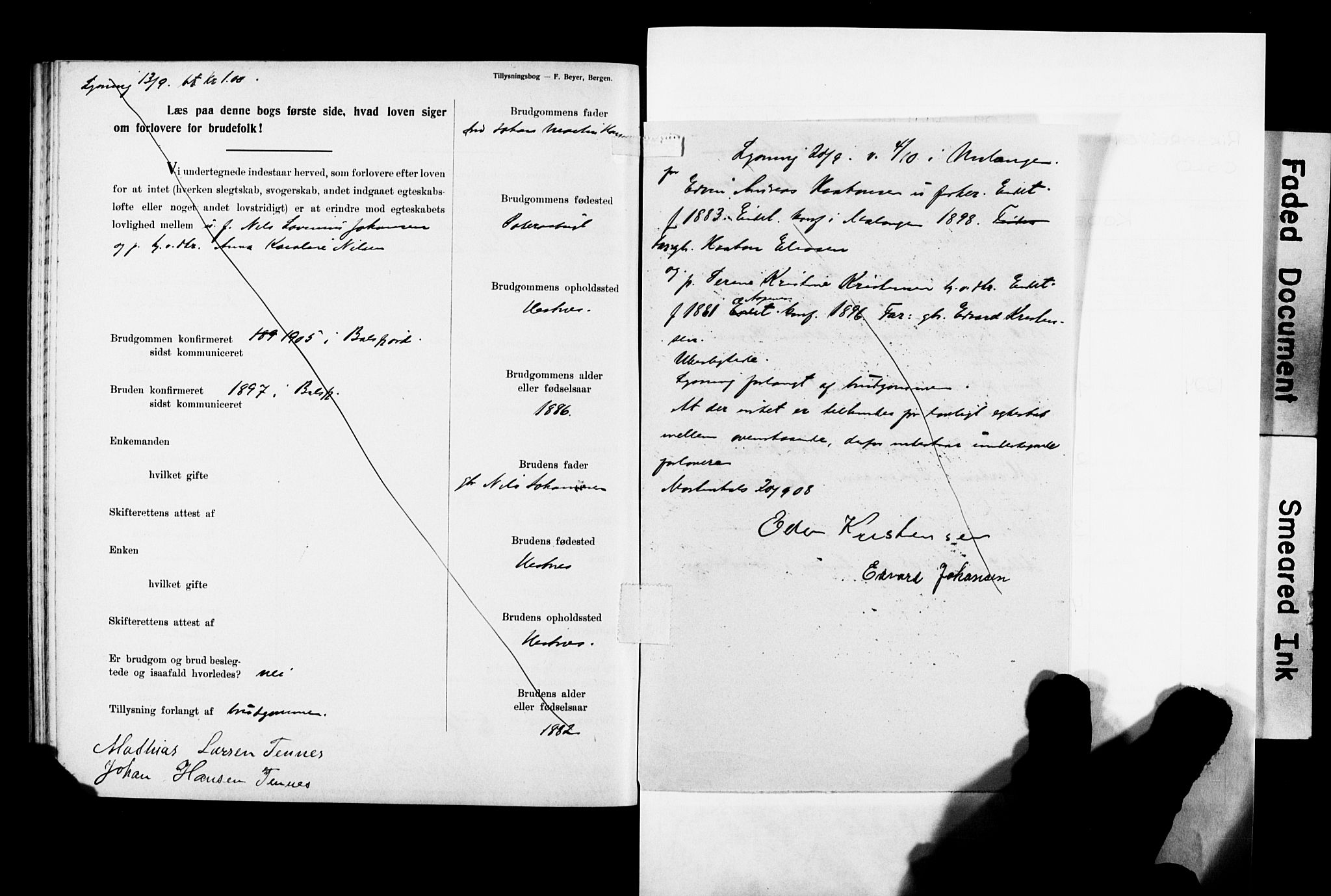 Balsfjord sokneprestembete, AV/SATØ-S-1303/H/Hd/L0032: Lysningsprotokoll nr. 32, 1907-1910