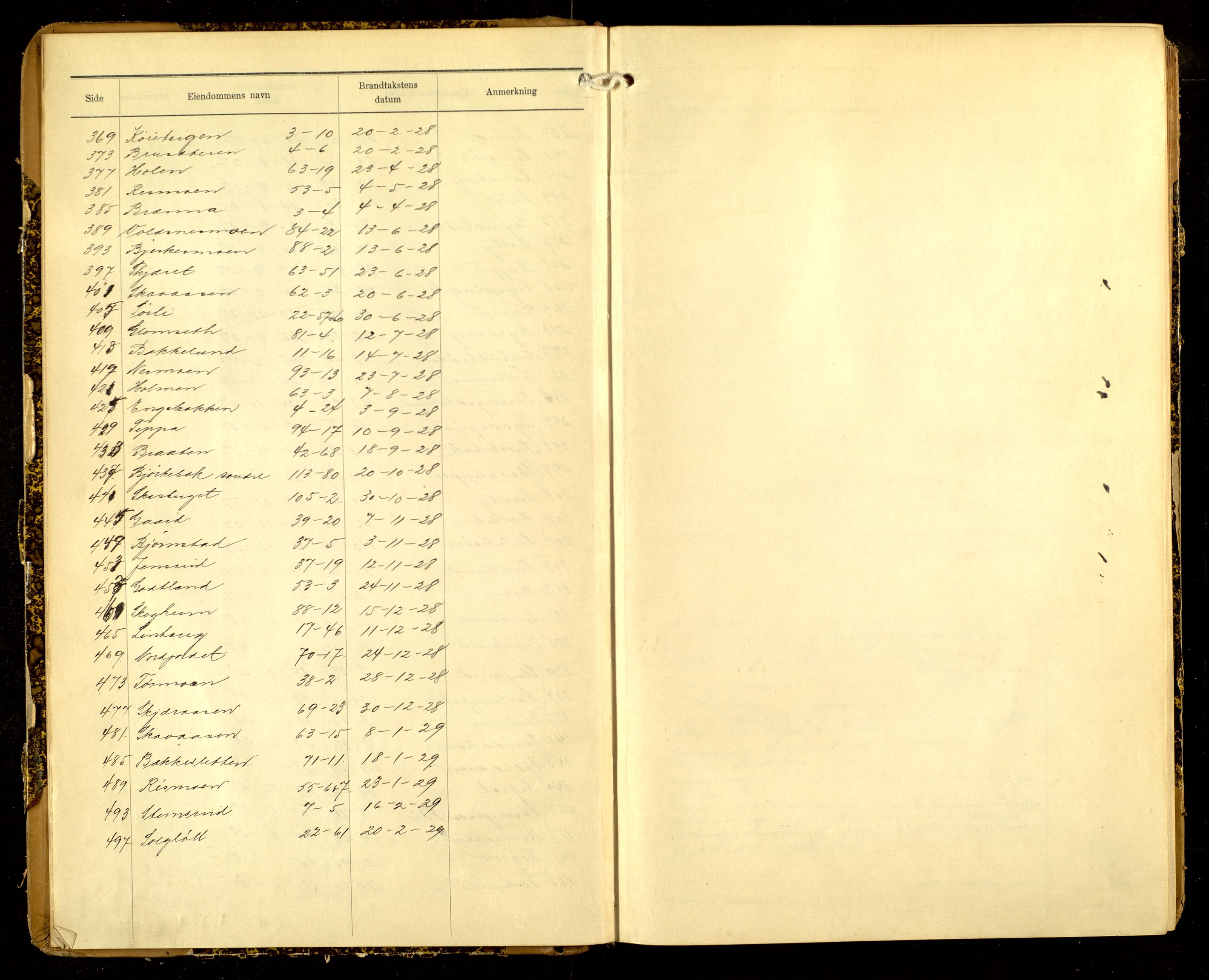 Norges Brannkasse, Grue, AV/SAH-NBRANG-016/F/L0020: Branntakstprotokoll, 1925-1929