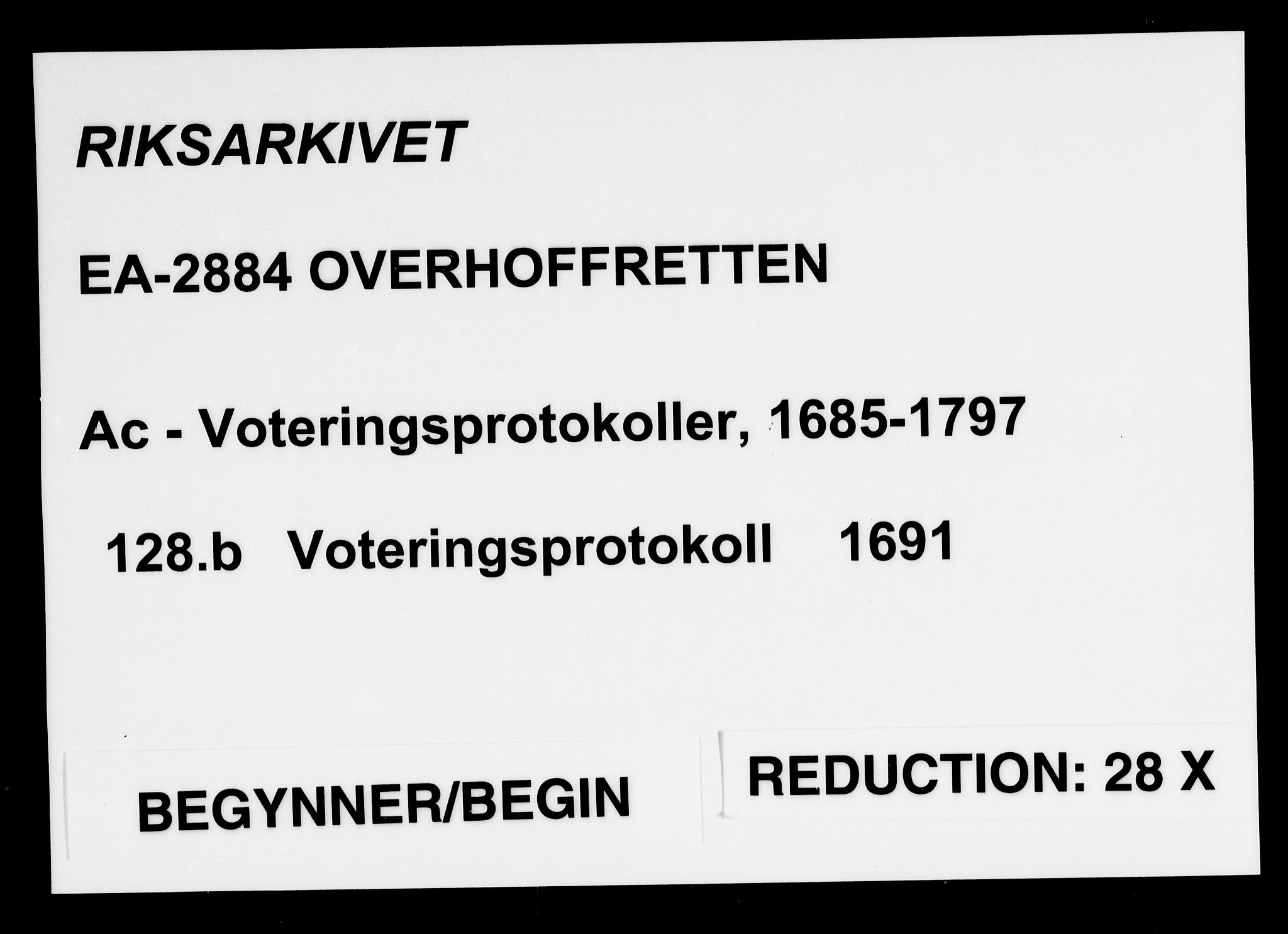 Overhoffretten 1667-1797, RA/EA-2884/Ac/L0128b: Voteringsprotokoll, 1691