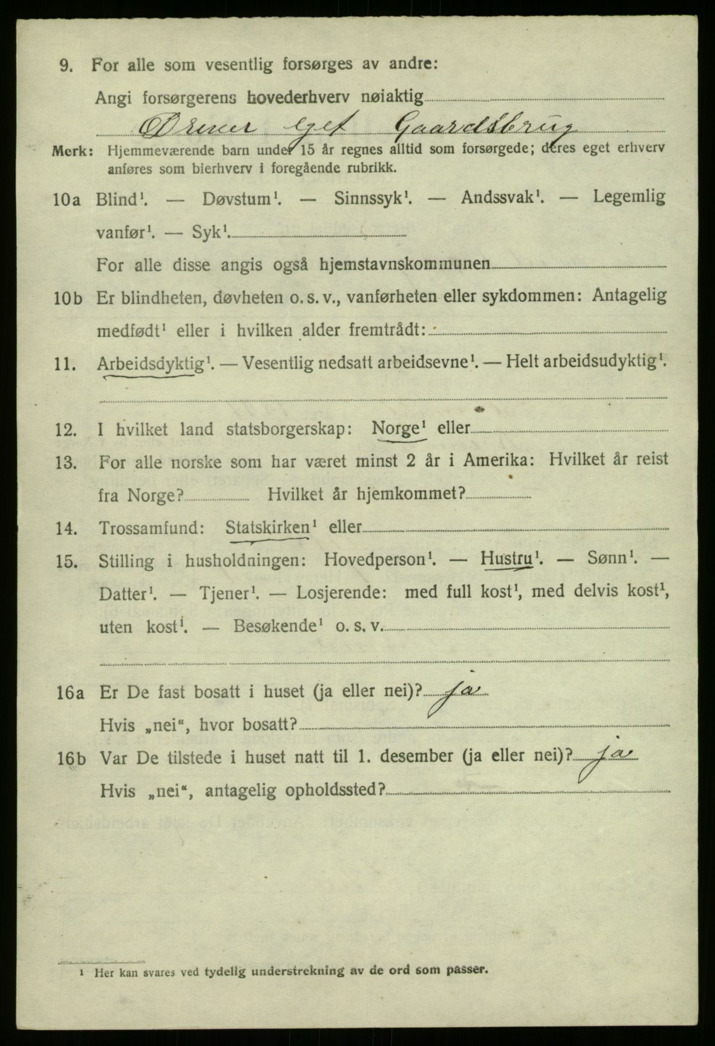 SAB, Folketelling 1920 for 1440 Nord-Vågsøy herred, 1920, s. 1445