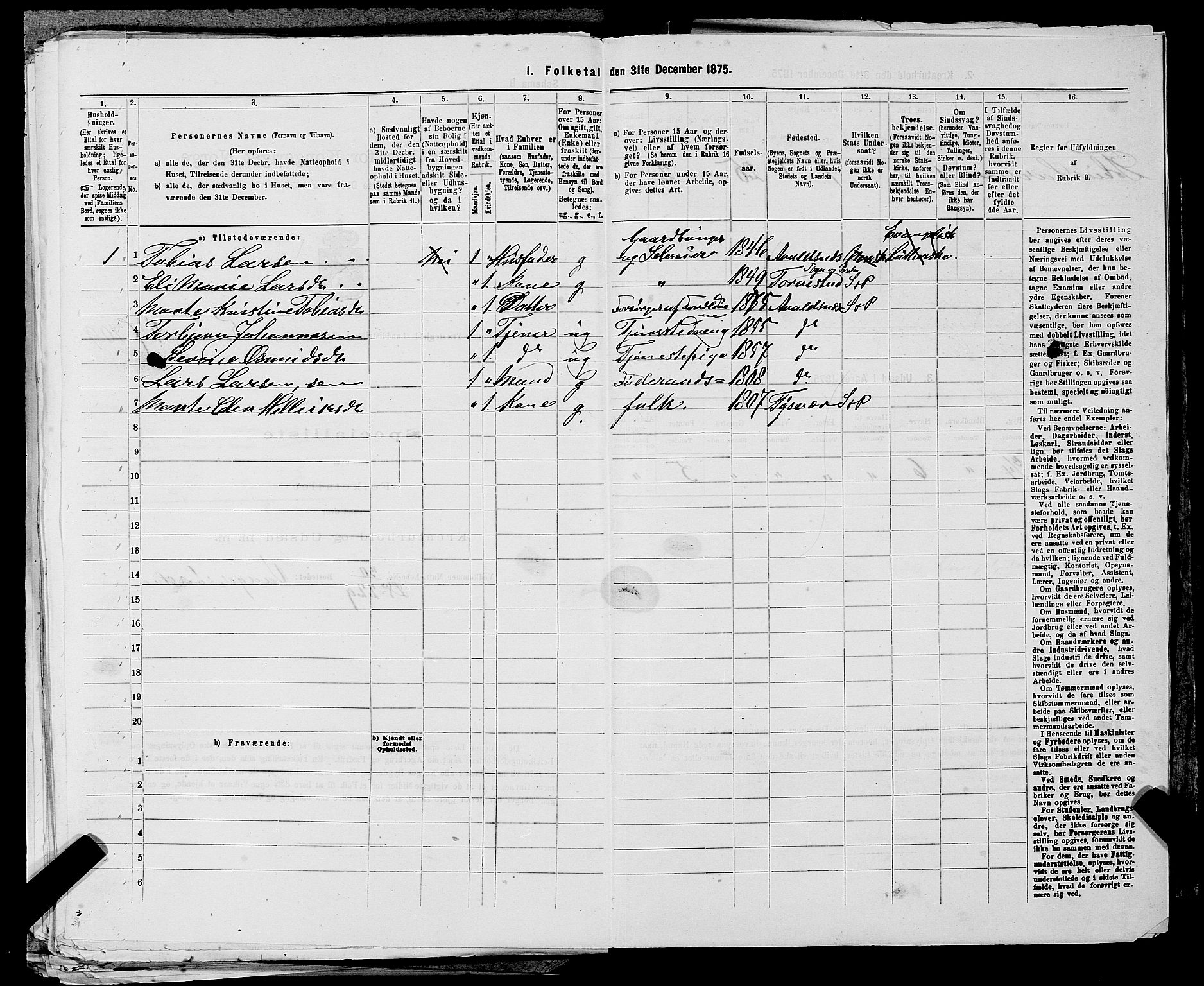 SAST, Folketelling 1875 for 1147L Avaldsnes prestegjeld, Avaldsnes sokn og Kopervik landsokn, 1875, s. 892