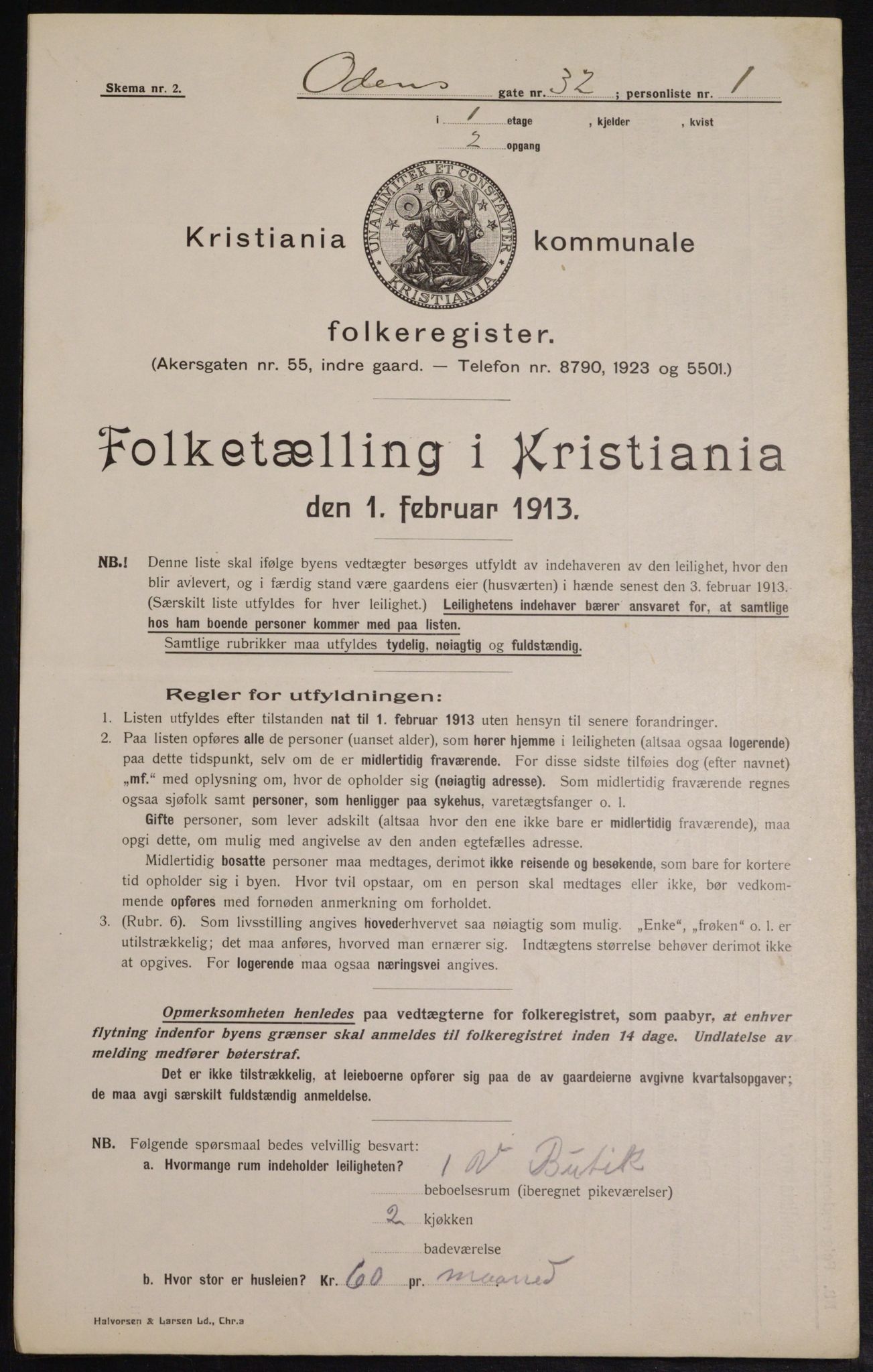 OBA, Kommunal folketelling 1.2.1913 for Kristiania, 1913, s. 75169