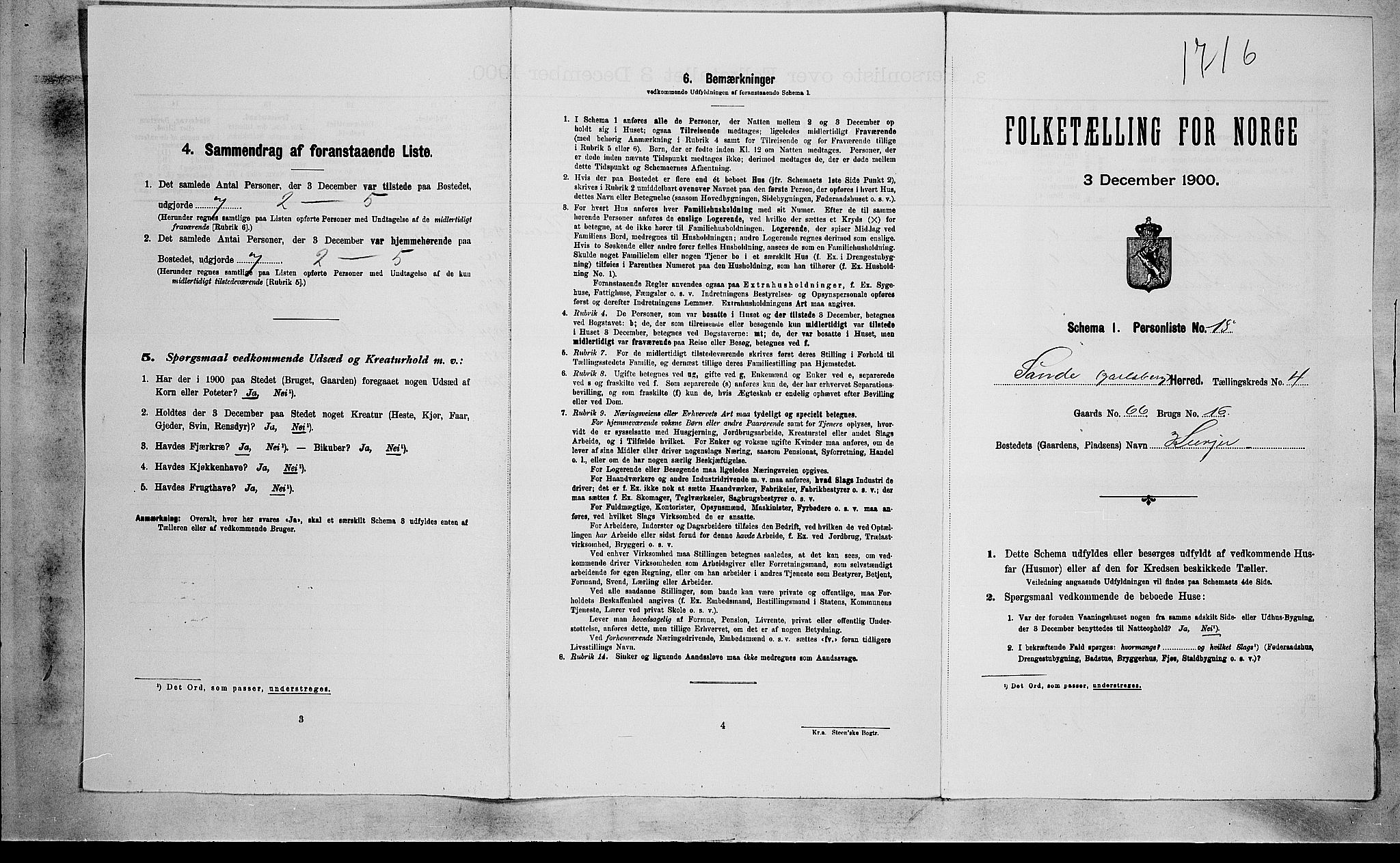 RA, Folketelling 1900 for 0713 Sande herred, 1900, s. 657