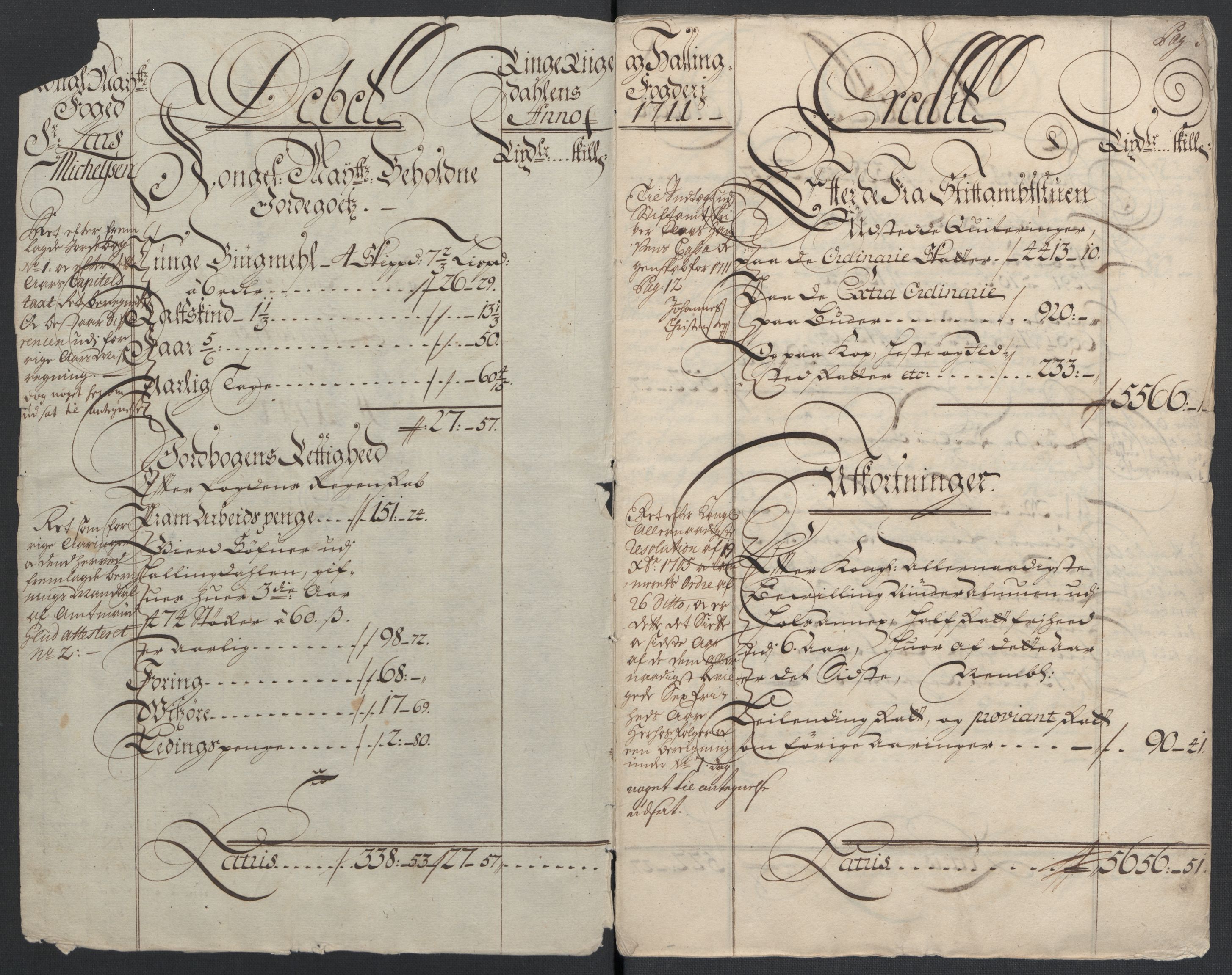 Rentekammeret inntil 1814, Reviderte regnskaper, Fogderegnskap, AV/RA-EA-4092/R23/L1469: Fogderegnskap Ringerike og Hallingdal, 1711, s. 12