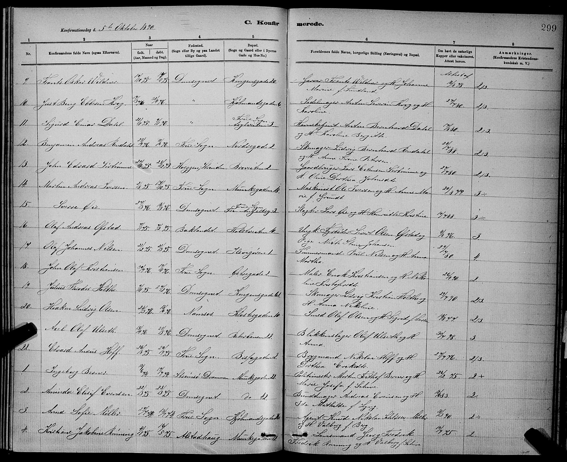 Ministerialprotokoller, klokkerbøker og fødselsregistre - Sør-Trøndelag, SAT/A-1456/601/L0092: Klokkerbok nr. 601C10, 1884-1897, s. 299