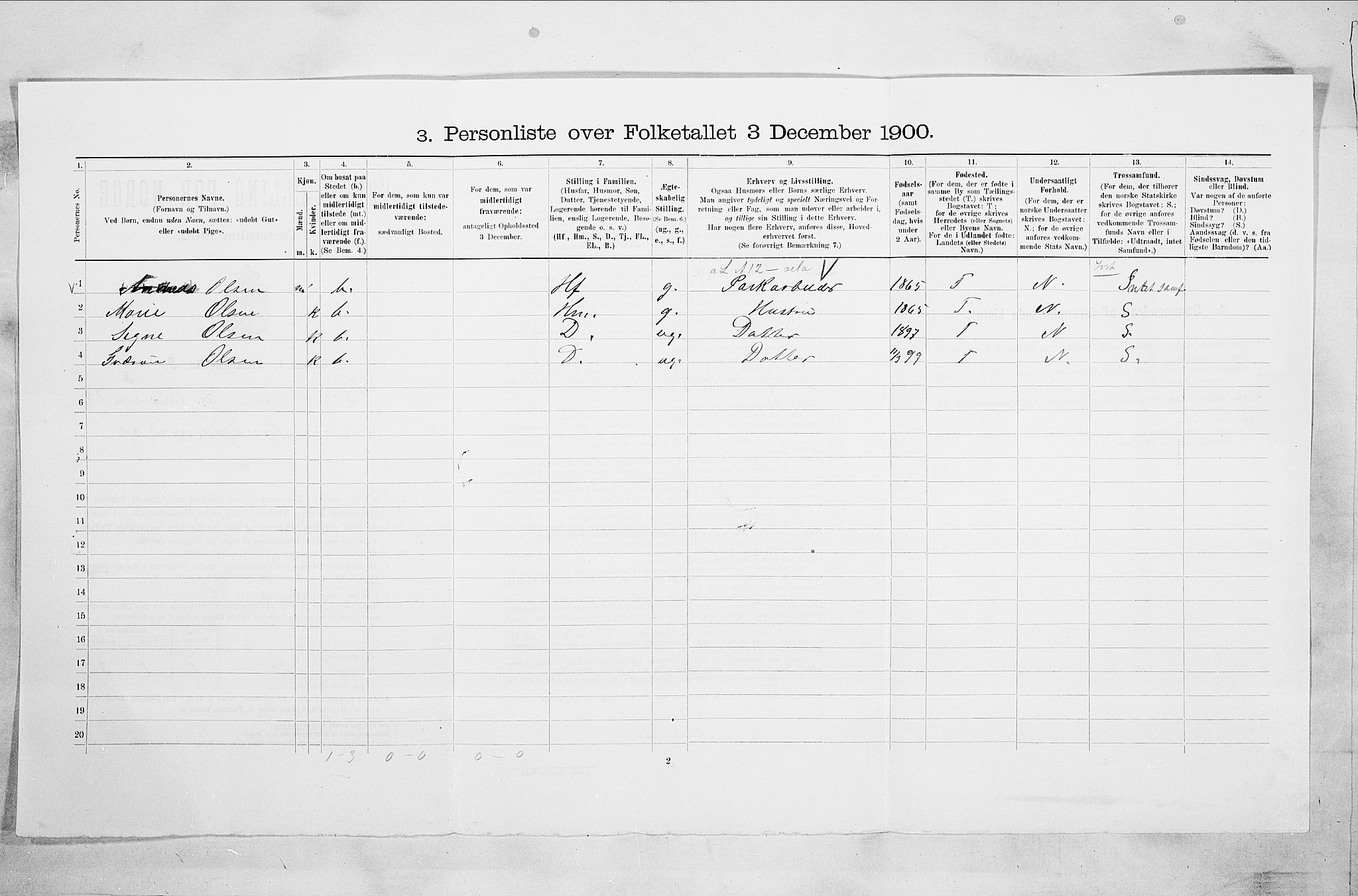 RA, Folketelling 1900 for 0602 Drammen kjøpstad, 1900, s. 5110