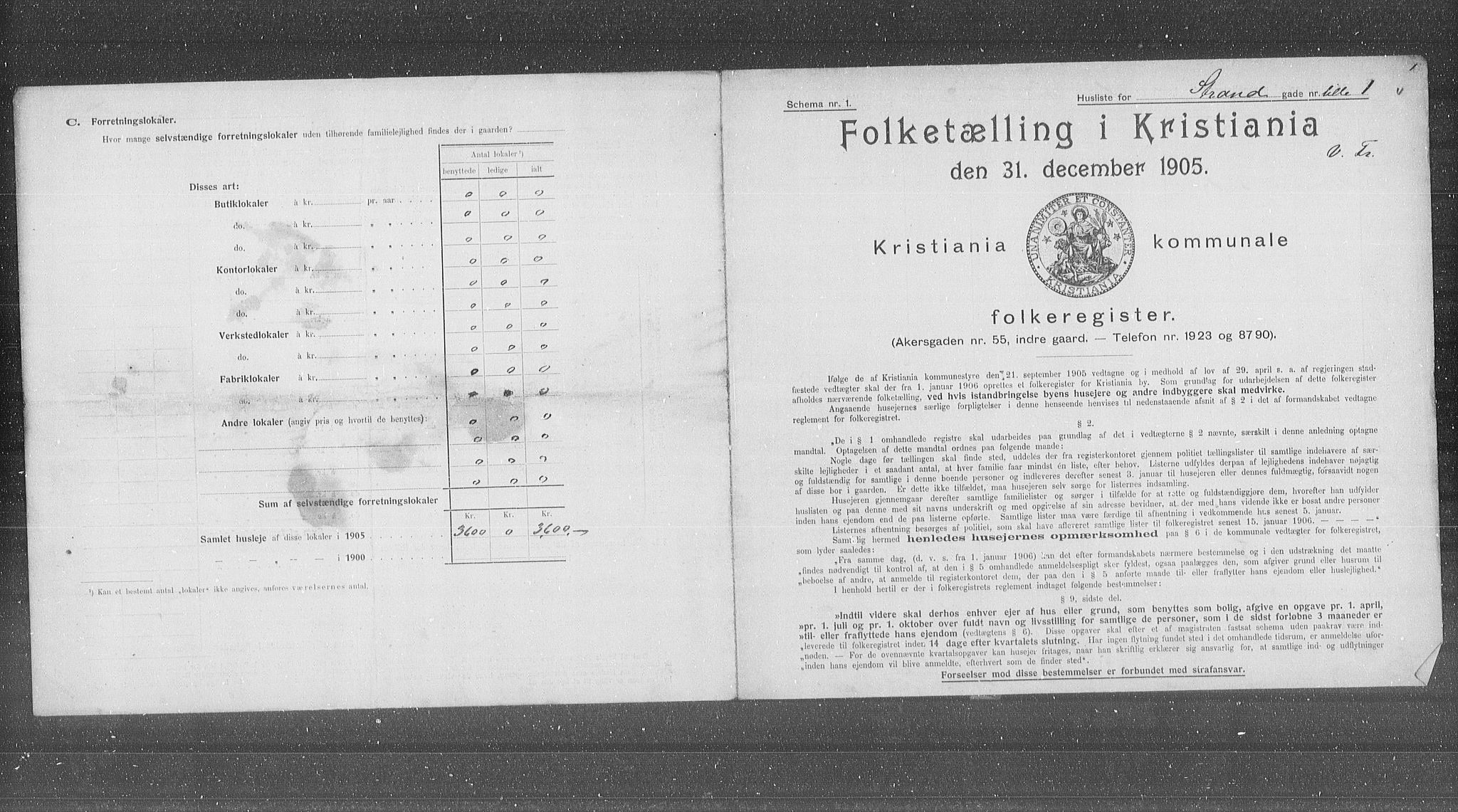 OBA, Kommunal folketelling 31.12.1905 for Kristiania kjøpstad, 1905, s. 30250