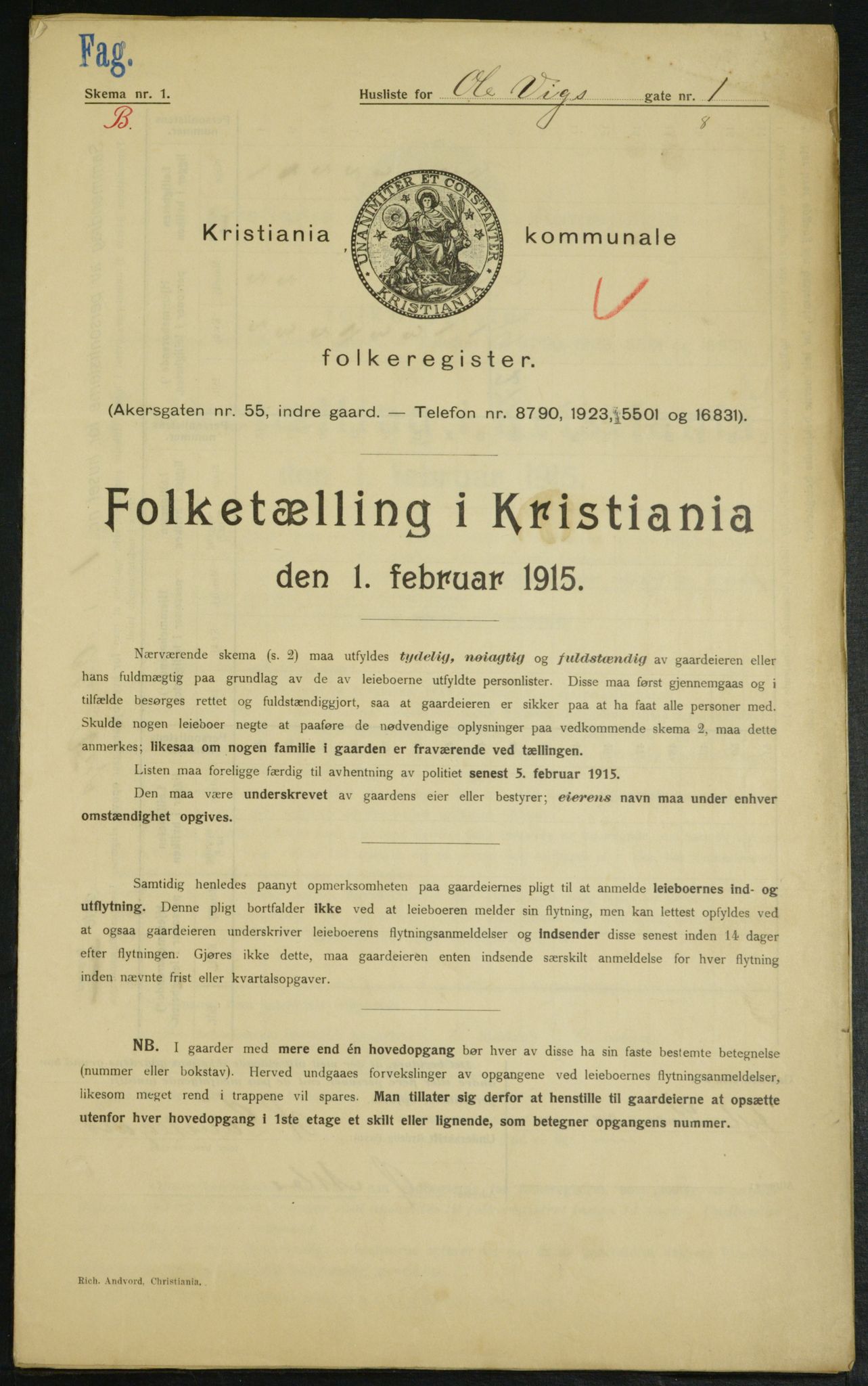 OBA, Kommunal folketelling 1.2.1915 for Kristiania, 1915, s. 74838