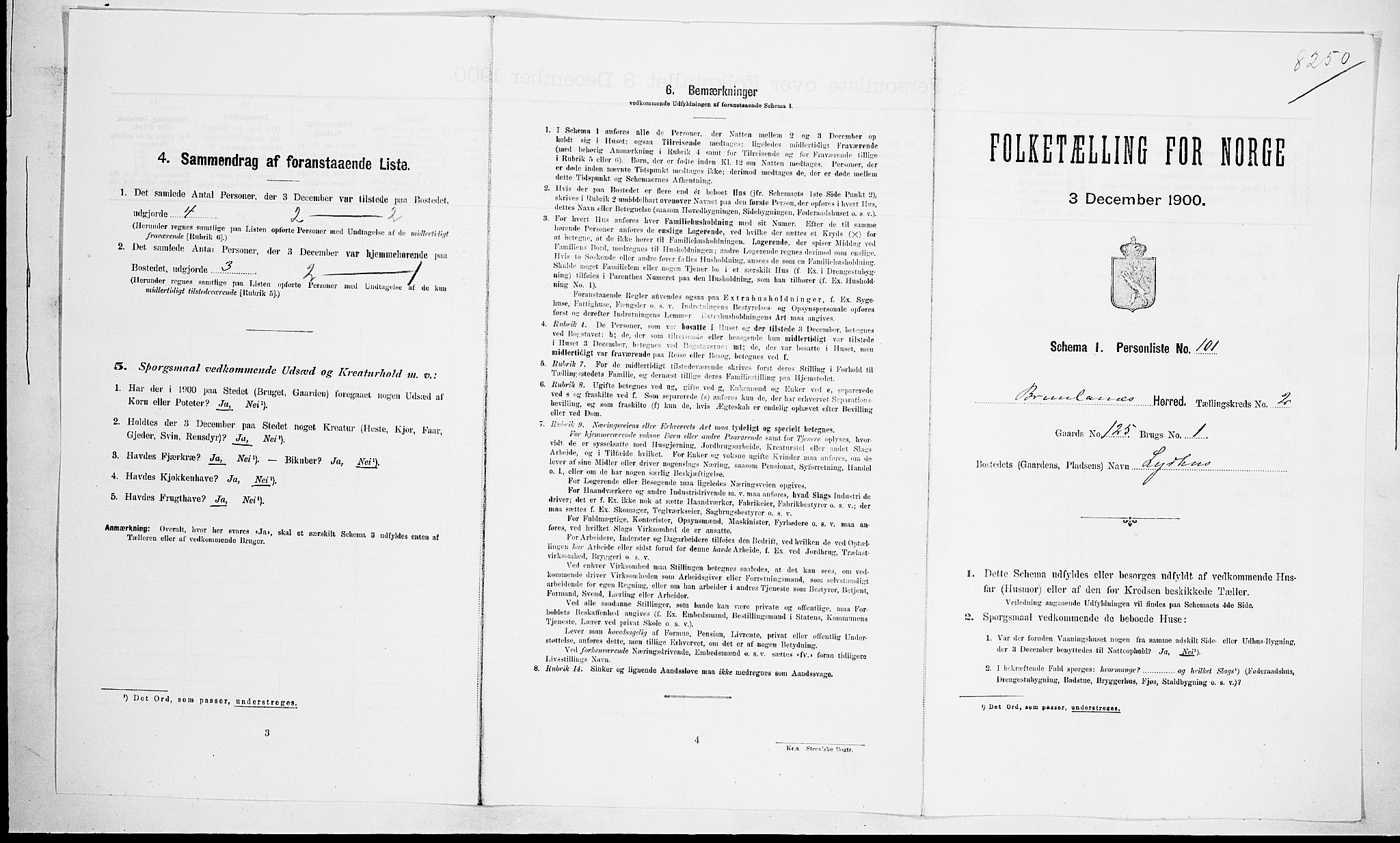 RA, Folketelling 1900 for 0726 Brunlanes herred, 1900, s. 530