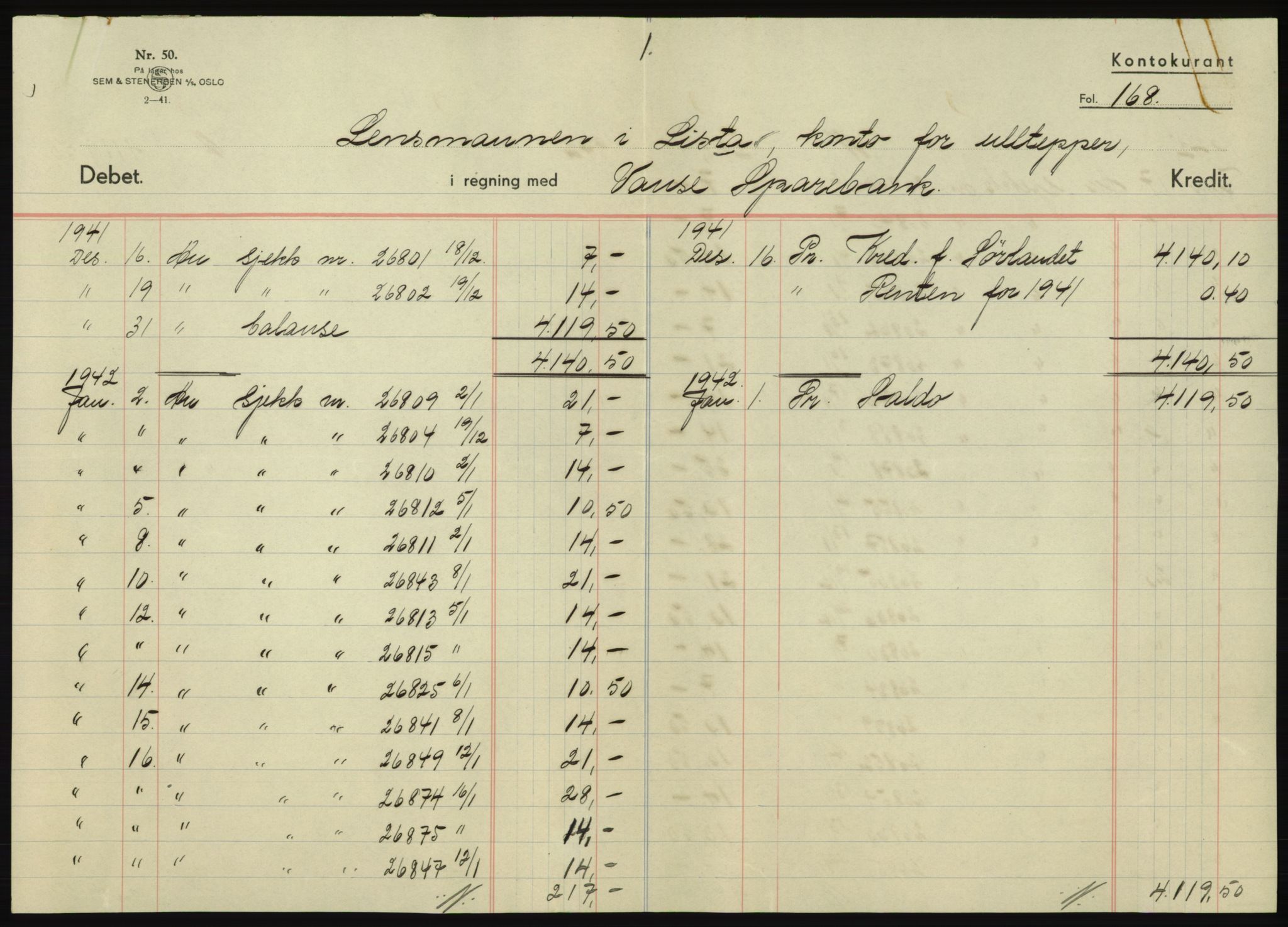 Forsvarsdepartementet, 10. kontor / Oppgjørskontoret, AV/RA-RAFA-1225/D/Db/L0180: Lista oppgjørskontor, 1942-1952, s. 1055