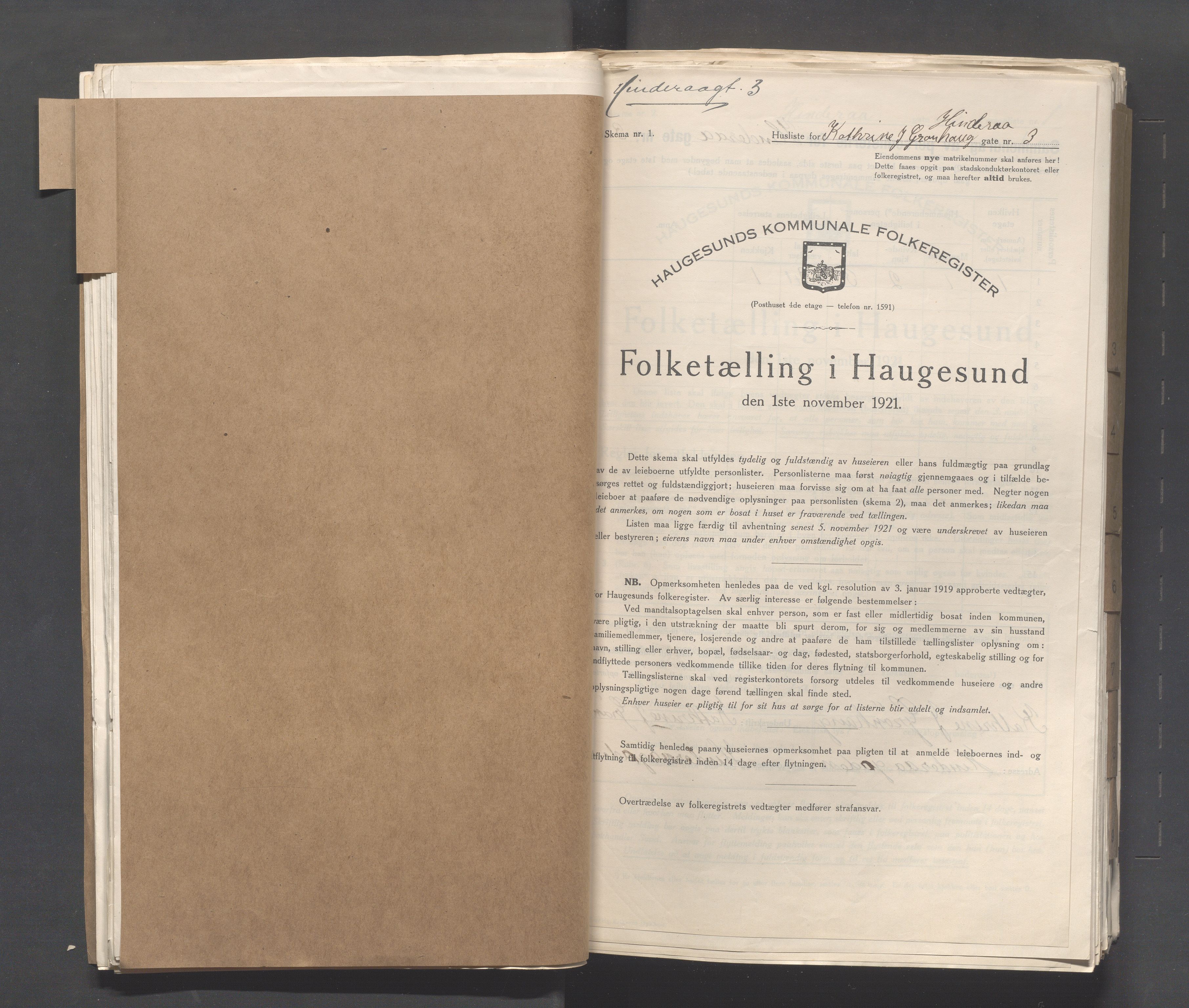 IKAR, Kommunal folketelling 1.11.1921 for Haugesund, 1921, s. 2285