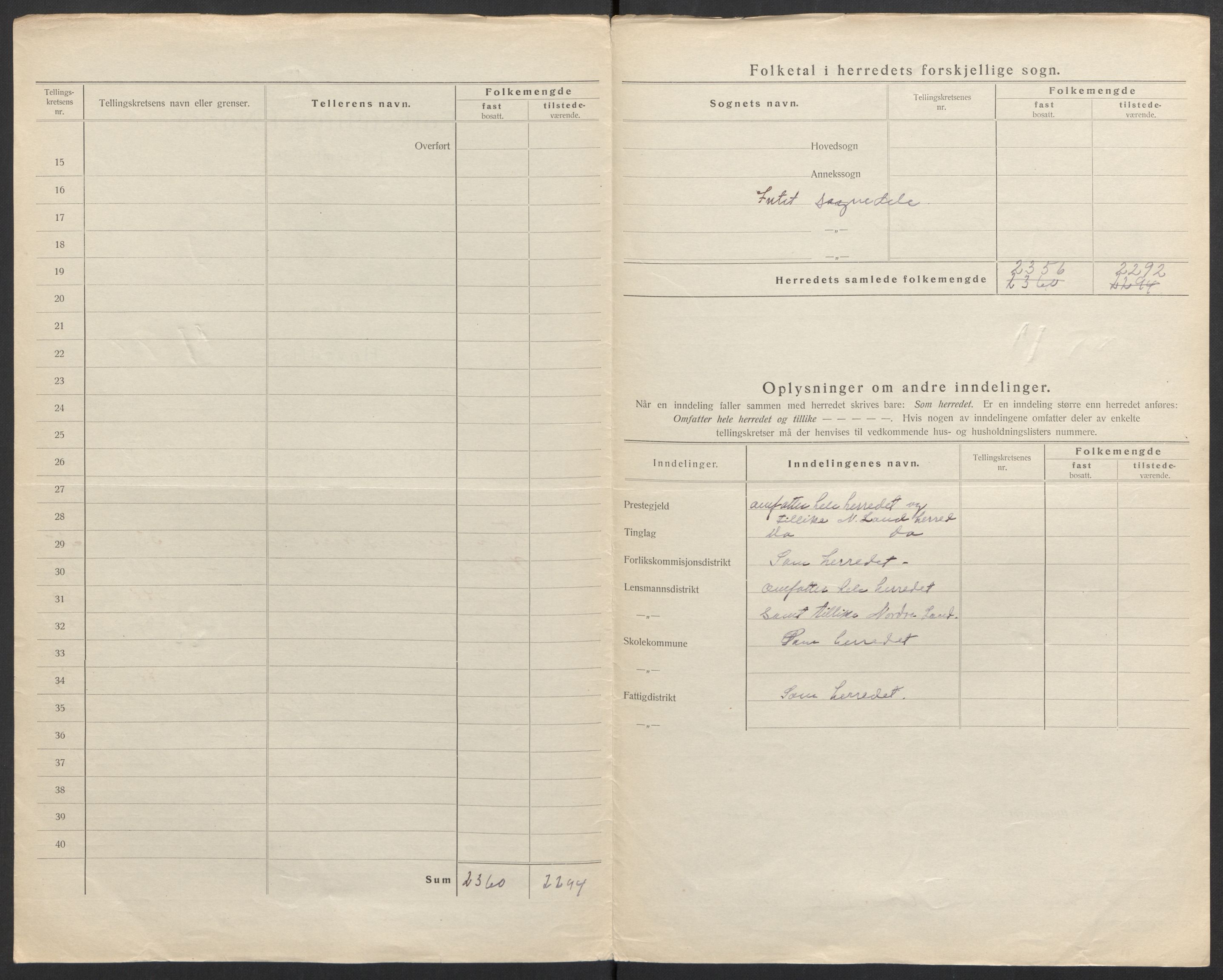 SAH, Folketelling 1920 for 0539 Torpa herred, 1920, s. 4