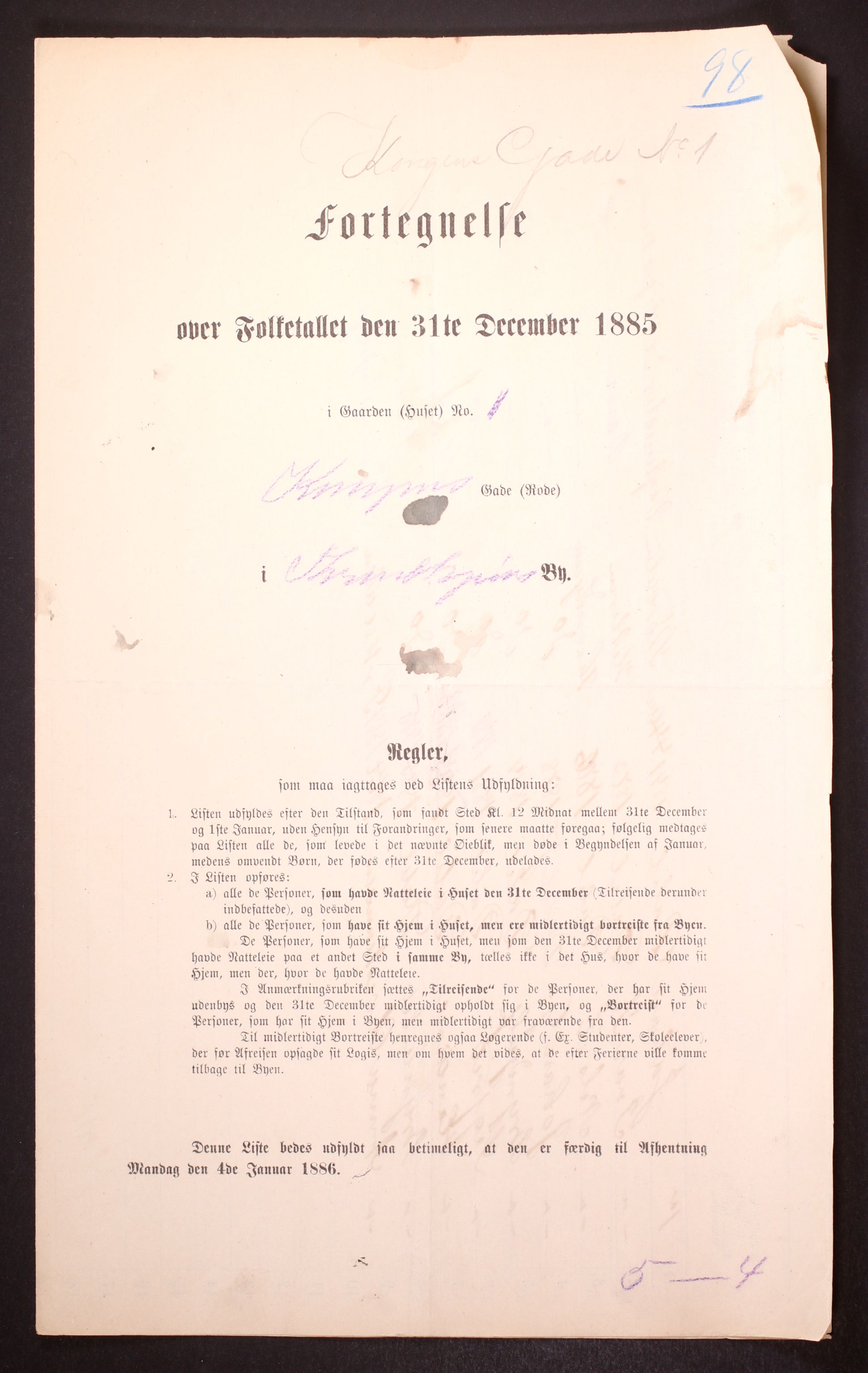 SAT, Folketelling 1885 for 1601 Trondheim kjøpstad, 1885, s. 182