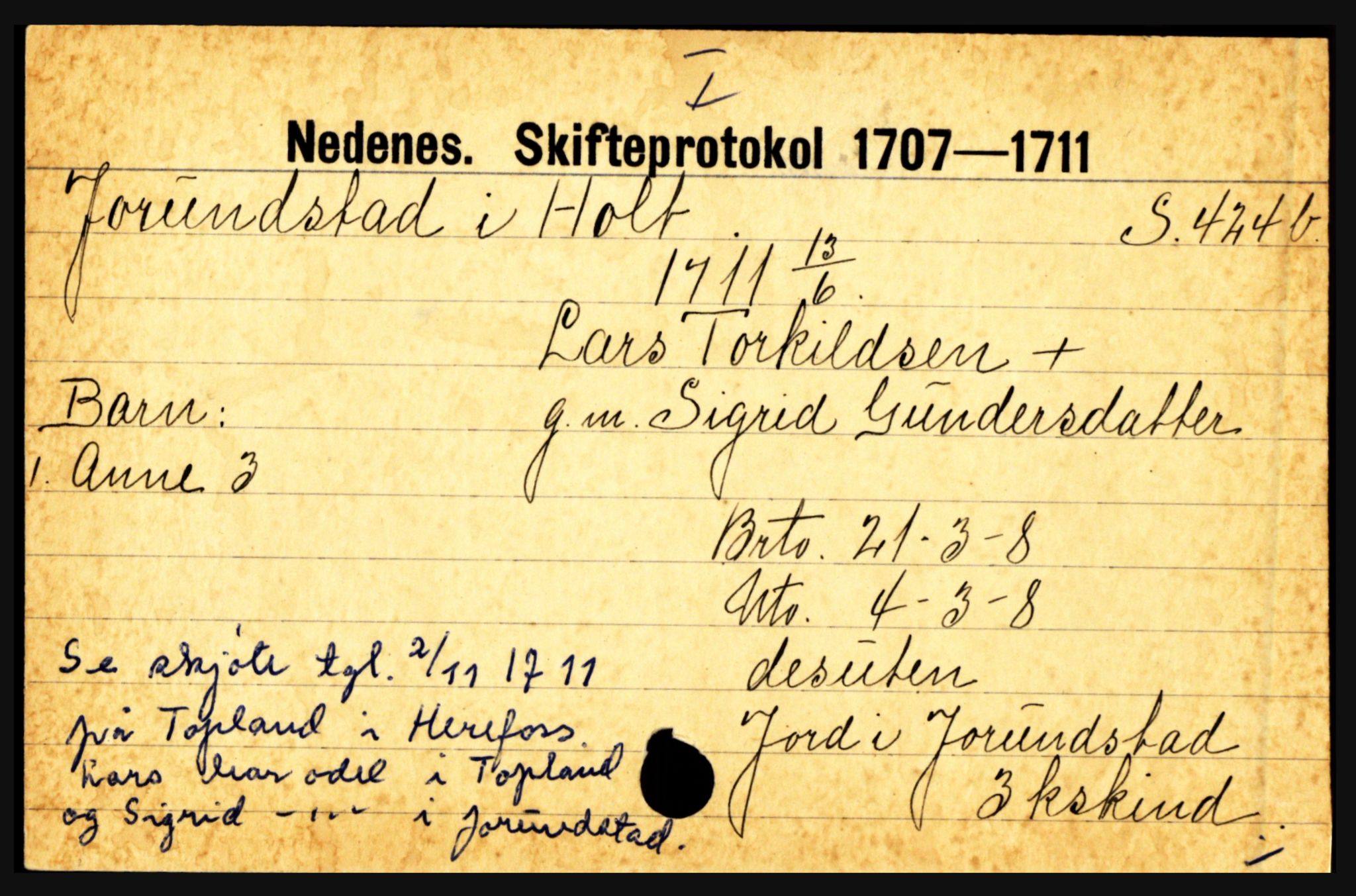 Nedenes sorenskriveri før 1824, AV/SAK-1221-0007/H, s. 14255