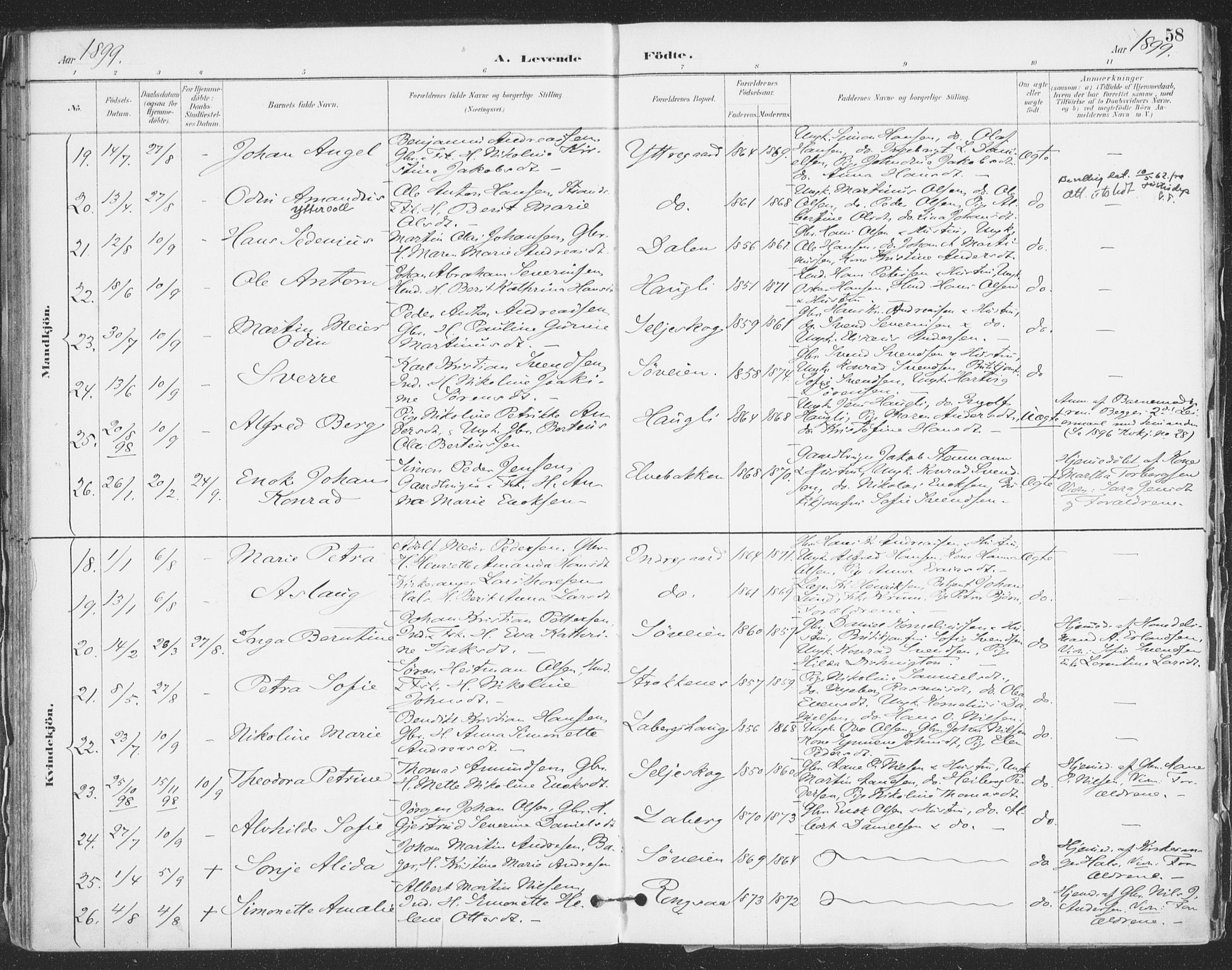 Ibestad sokneprestembete, AV/SATØ-S-0077/H/Ha/Haa/L0015kirke: Ministerialbok nr. 15, 1888-1899, s. 58