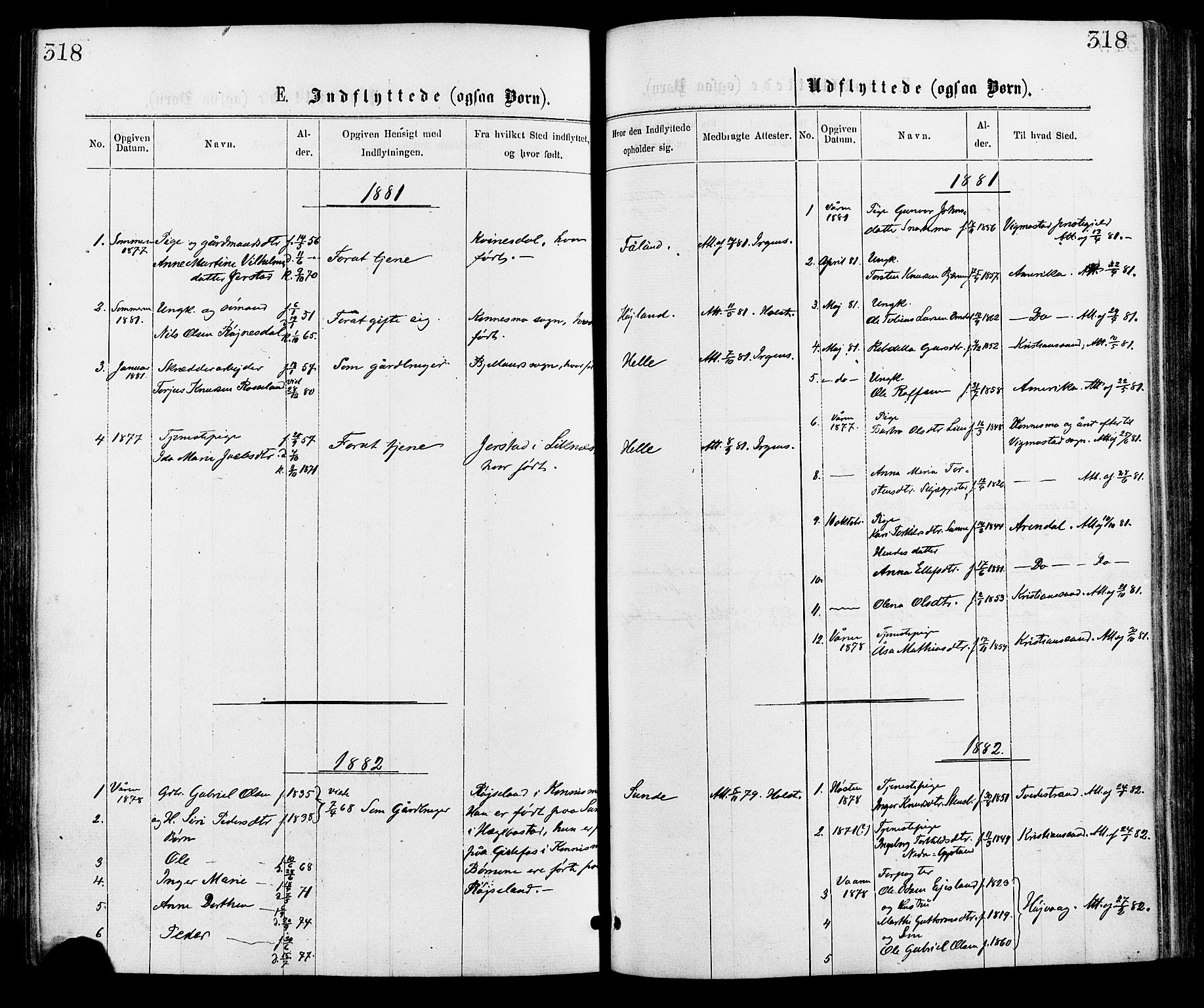 Hægebostad sokneprestkontor, SAK/1111-0024/F/Fa/Faa/L0005: Ministerialbok nr. A 5, 1864-1886, s. 318