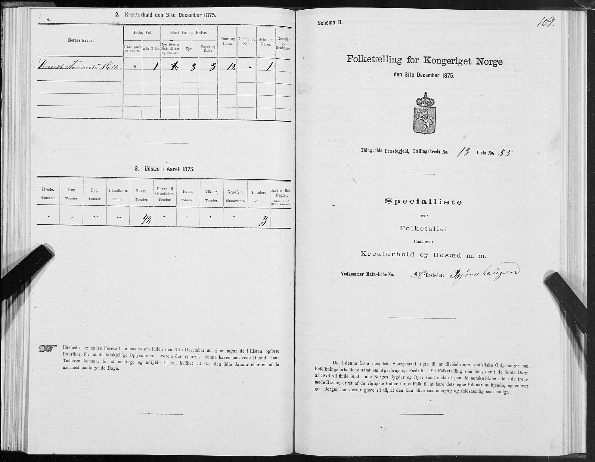 SAT, Folketelling 1875 for 1560P Tingvoll prestegjeld, 1875, s. 5109