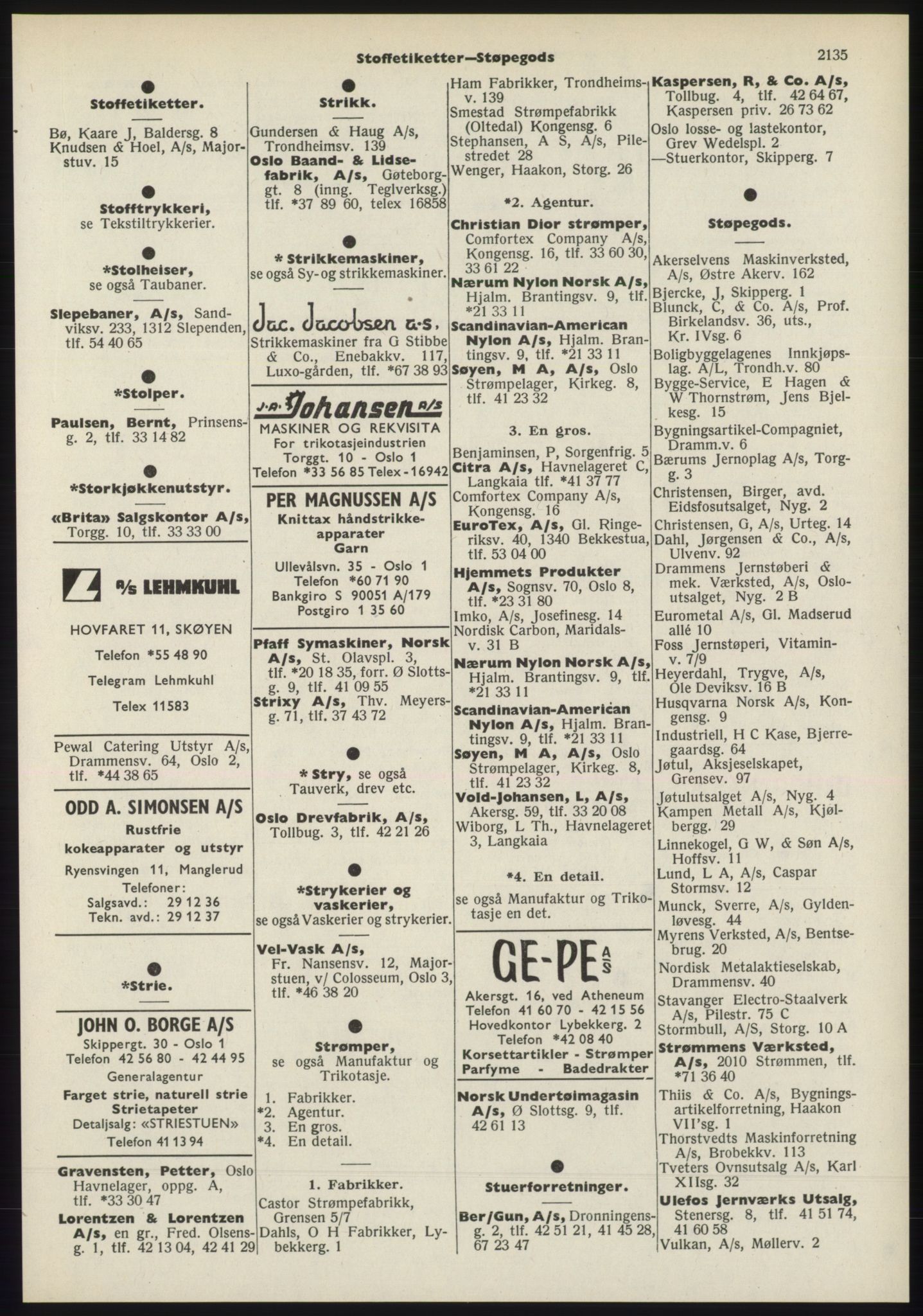 Kristiania/Oslo adressebok, PUBL/-, 1970-1971, s. 2135