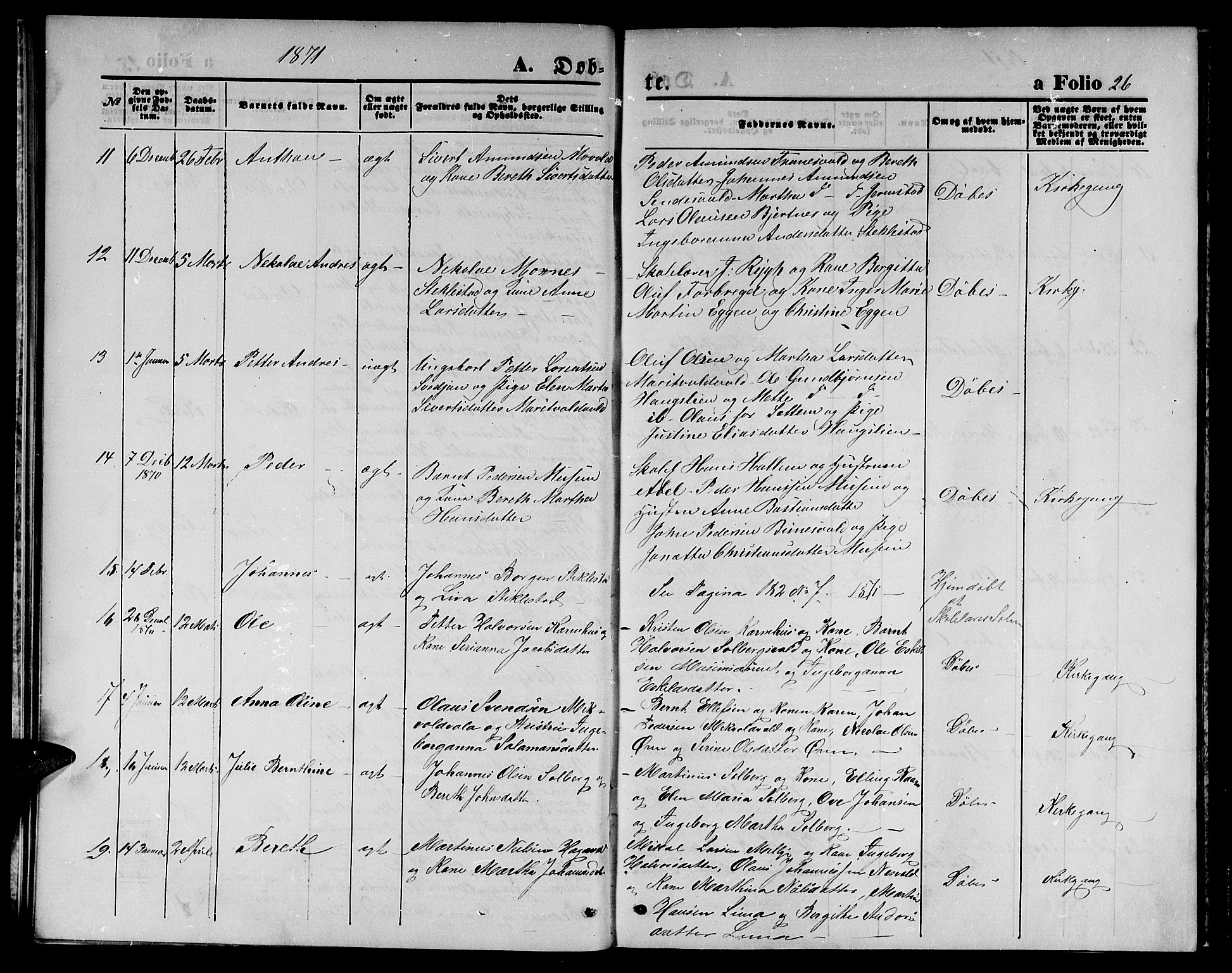Ministerialprotokoller, klokkerbøker og fødselsregistre - Nord-Trøndelag, SAT/A-1458/723/L0255: Klokkerbok nr. 723C03, 1869-1879, s. 26