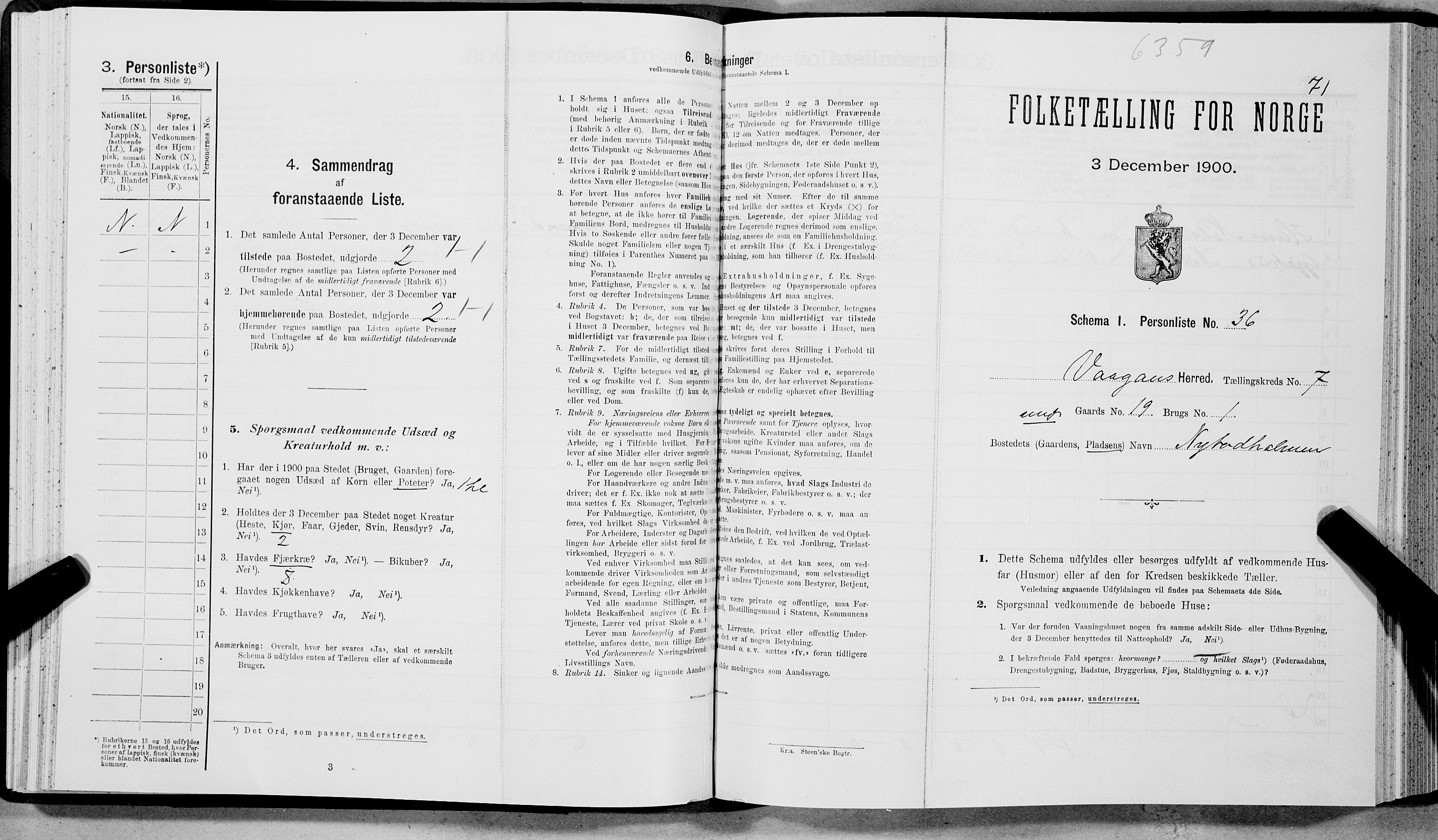 SAT, Folketelling 1900 for 1865 Vågan herred, 1900, s. 969