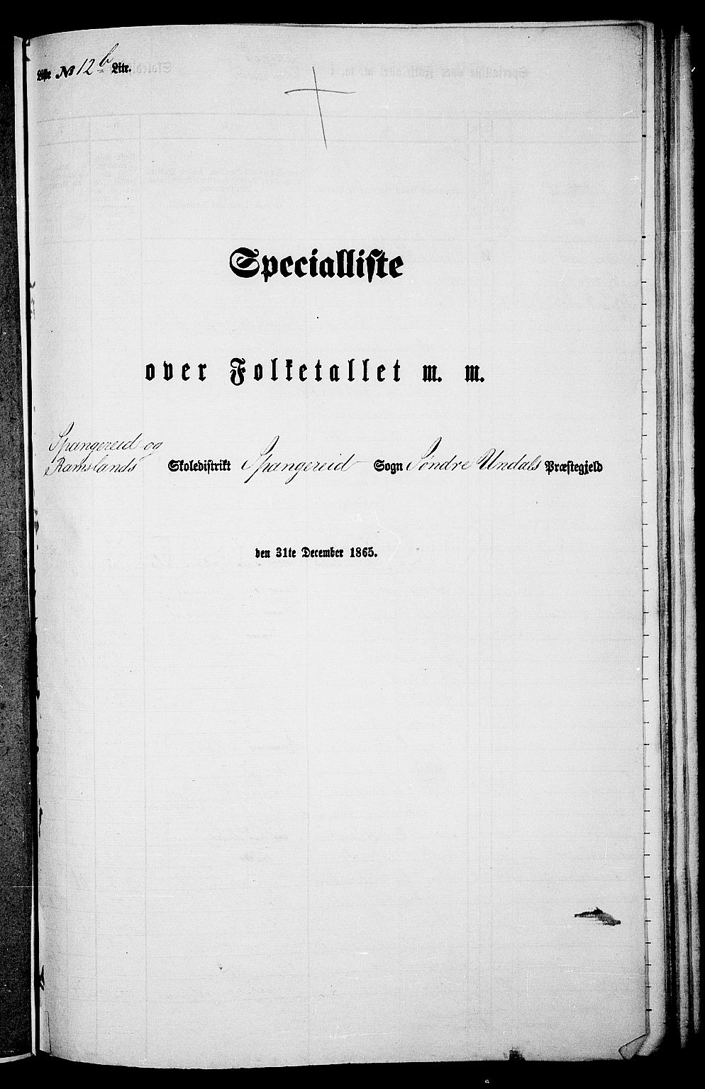 RA, Folketelling 1865 for 1029P Sør-Audnedal prestegjeld, 1865, s. 173