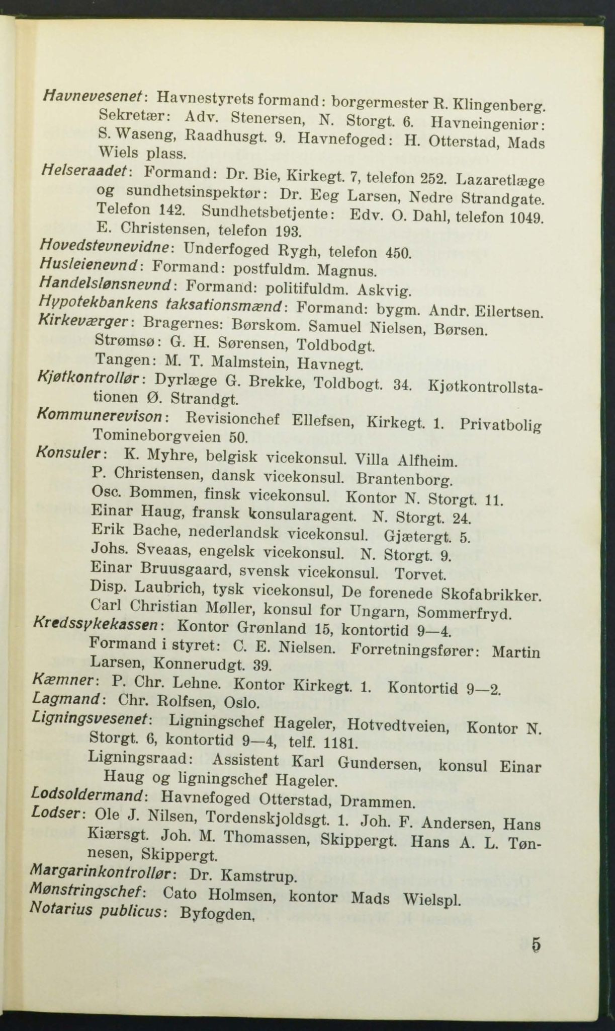 Drammen adressebok, DRMK/-, 1925, s. 5