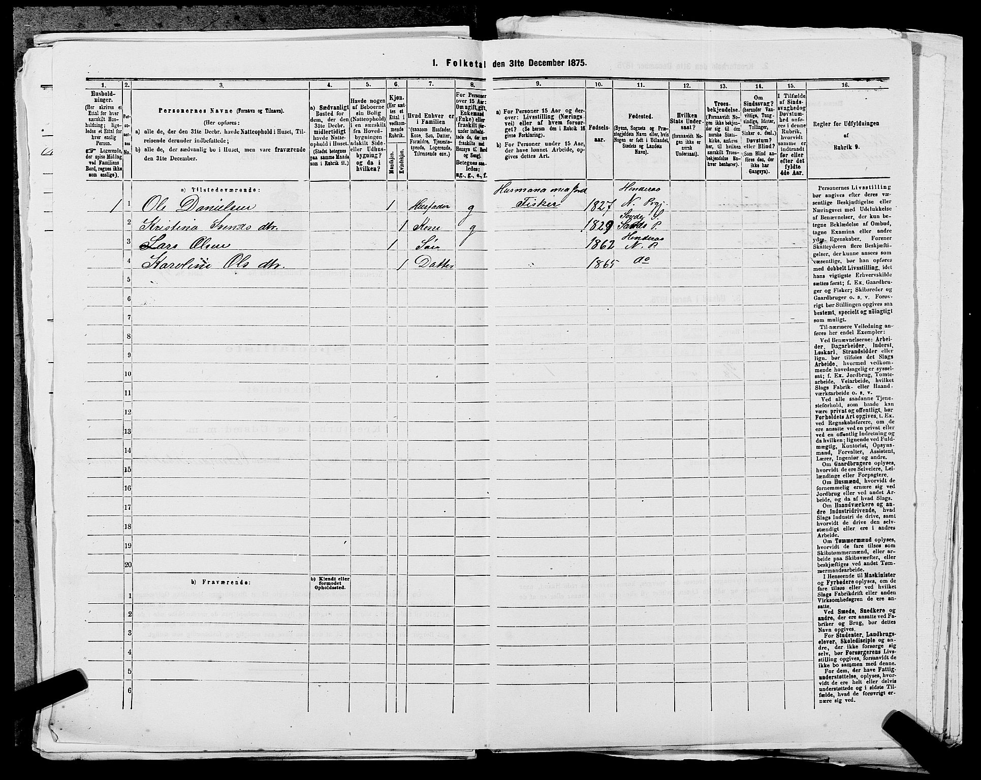 SAST, Folketelling 1875 for 1139P Nedstrand prestegjeld, 1875, s. 544