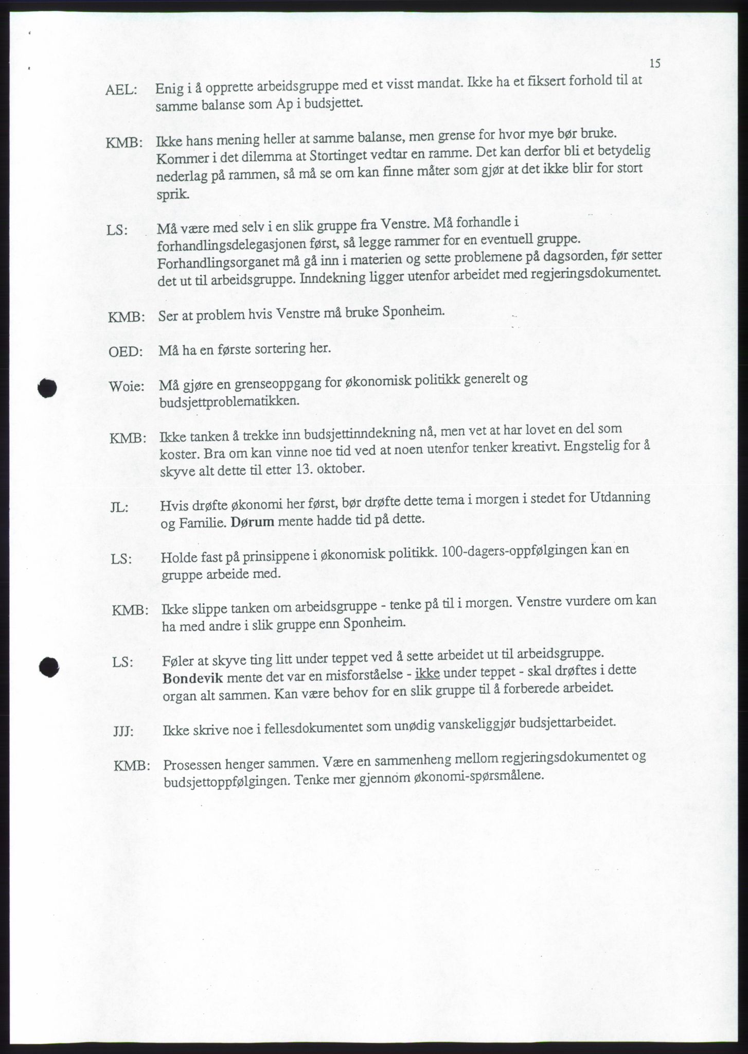 Forhandlingene mellom Kristelig Folkeparti, Senterpartiet og Venstre om dannelse av regjering, RA/PA-1073/A/L0001: Forhandlingsprotokoller, 1997, s. 17