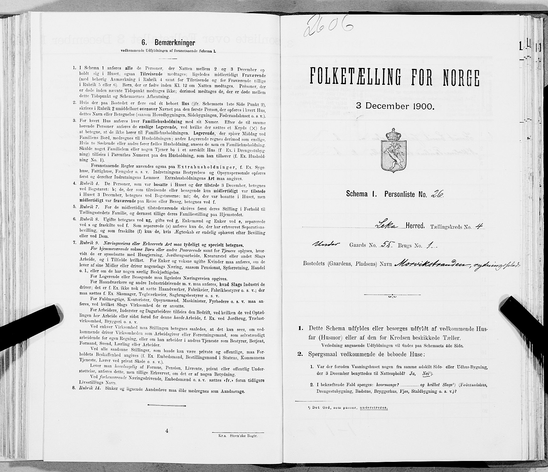 SAT, Folketelling 1900 for 1755 Leka herred, 1900, s. 799
