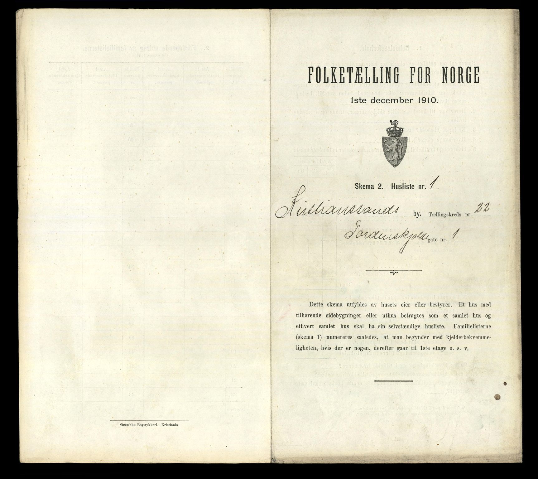 RA, Folketelling 1910 for 1001 Kristiansand kjøpstad, 1910, s. 5490