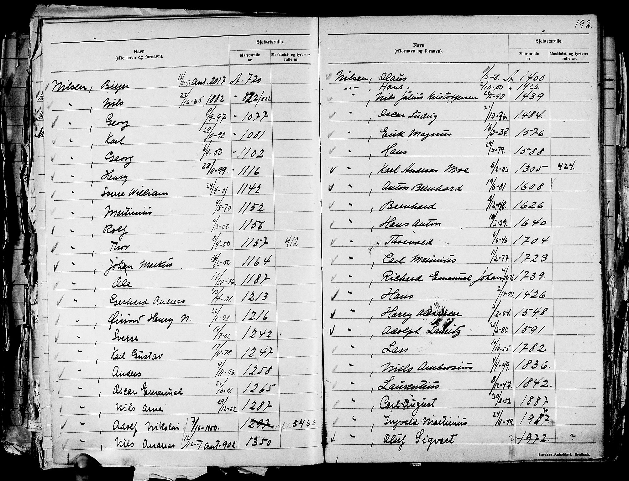 Drammen innrulleringsdistrikt, SAKO/A-781/G/Ga/L0001: Navneregister til rullene, 1860-1948, s. 208