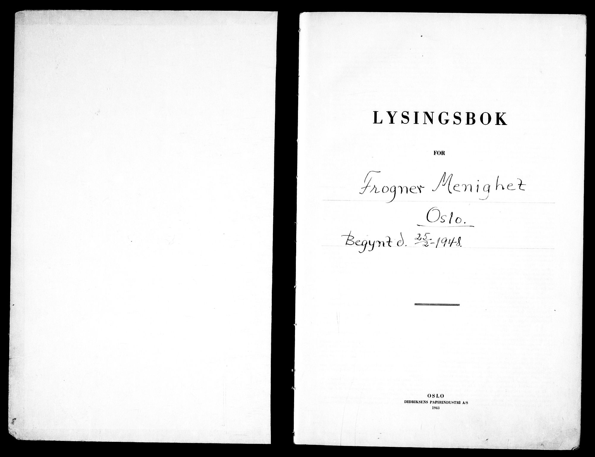 Frogner prestekontor Kirkebøker, SAO/A-10886/H/Ha/L0010: Lysningsprotokoll nr. 10, 1948-1951