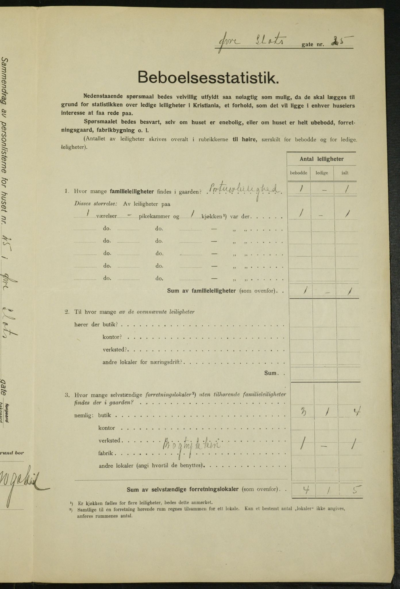 OBA, Kommunal folketelling 1.2.1915 for Kristiania, 1915, s. 130594