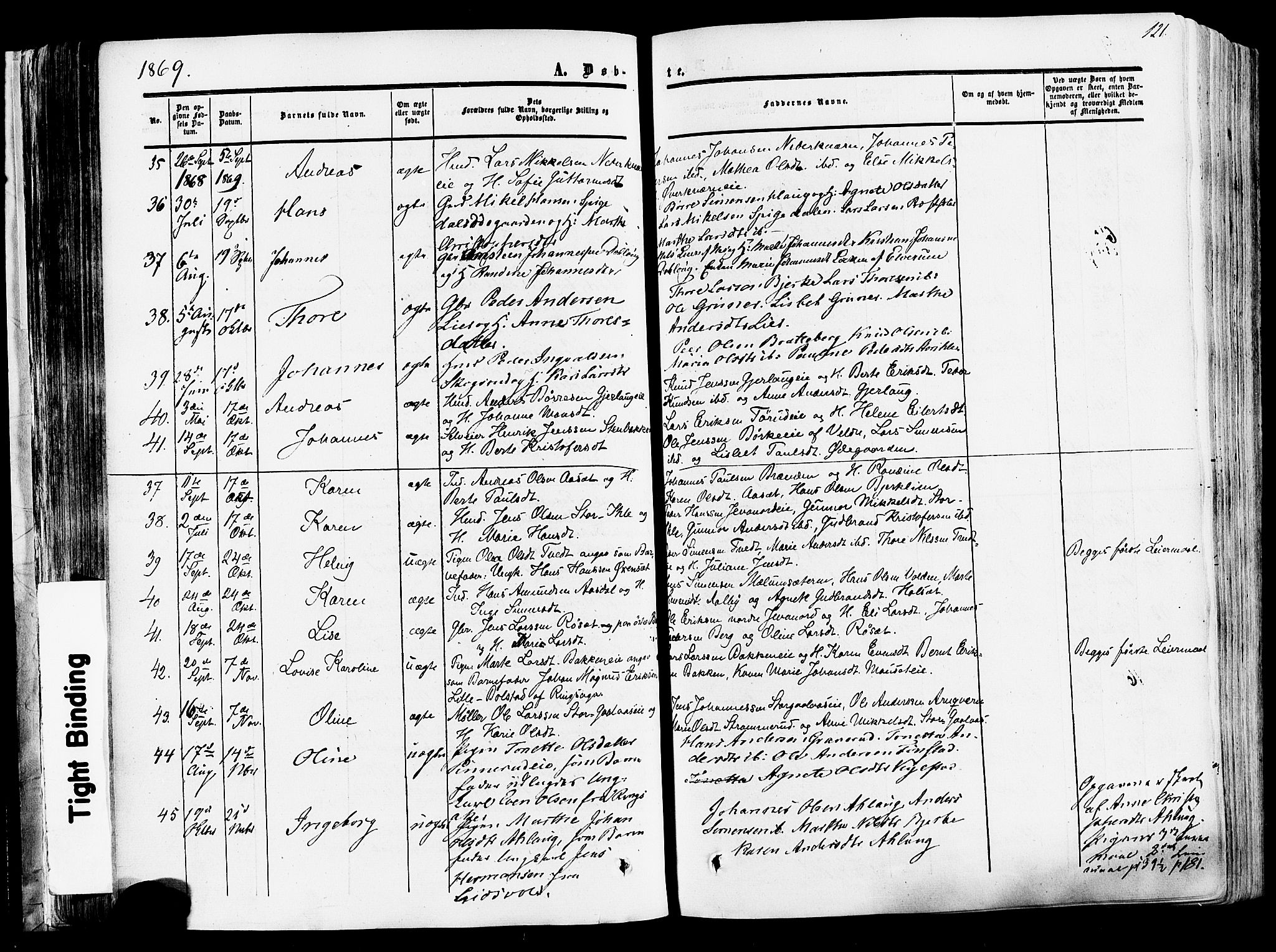 Vang prestekontor, Hedmark, AV/SAH-PREST-008/H/Ha/Haa/L0013: Ministerialbok nr. 13, 1855-1879, s. 121
