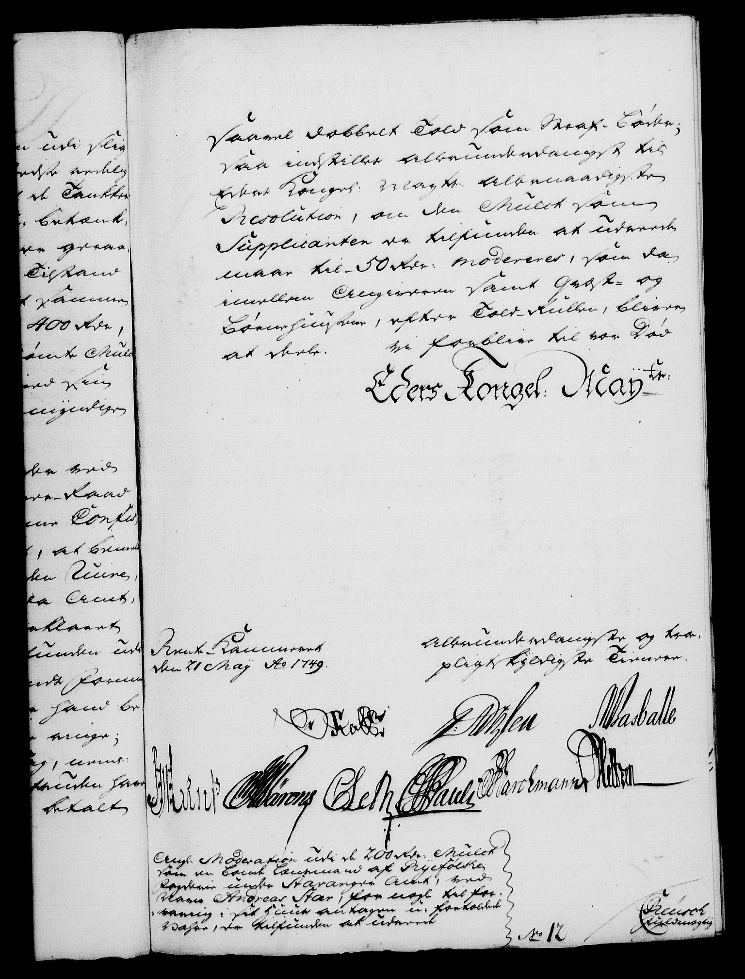 Rentekammeret, Kammerkanselliet, RA/EA-3111/G/Gf/Gfa/L0031: Norsk relasjons- og resolusjonsprotokoll (merket RK 52.31), 1749, s. 377