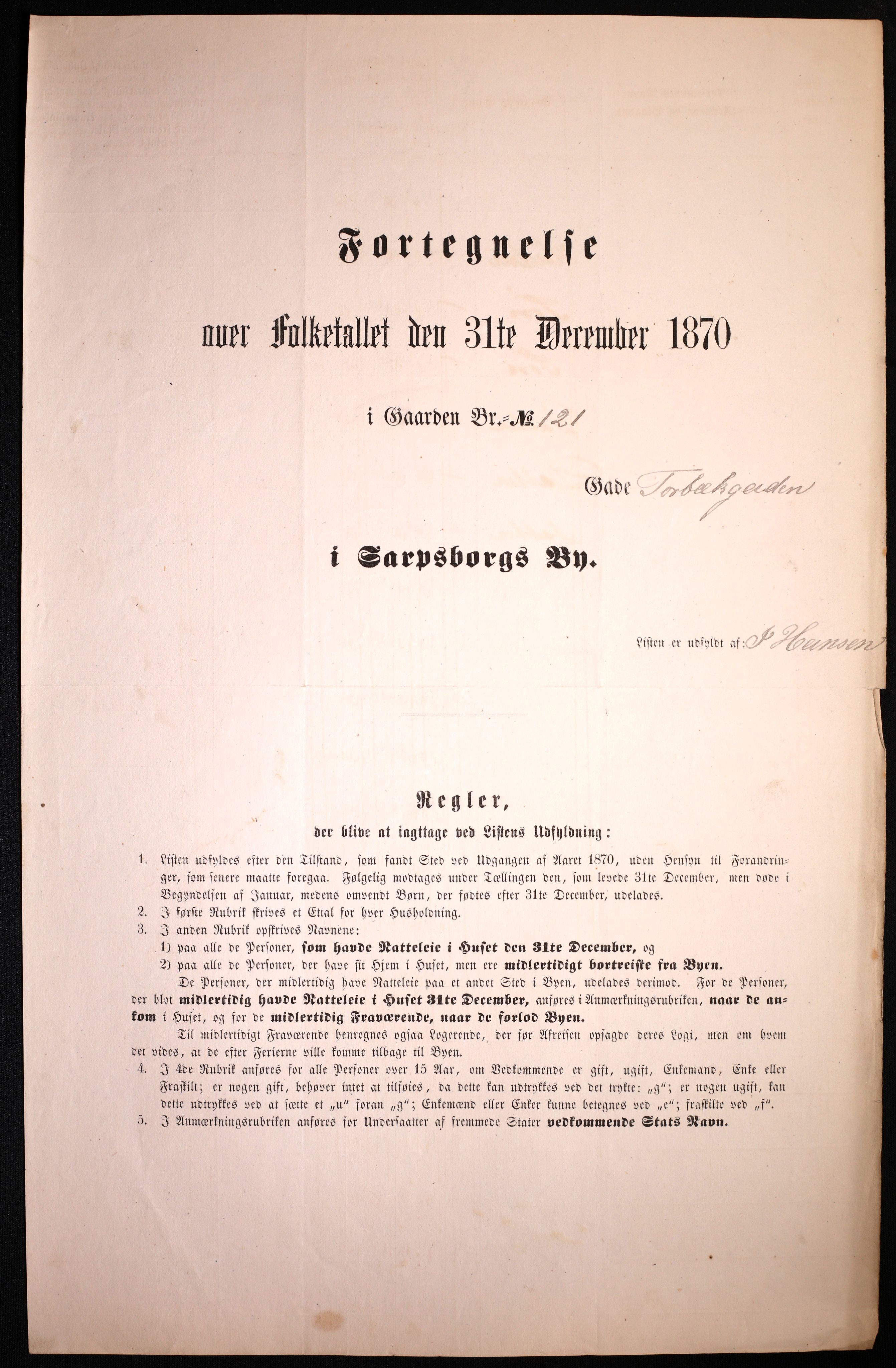 RA, Folketelling 1870 for 0102 Sarpsborg kjøpstad, 1870, s. 509