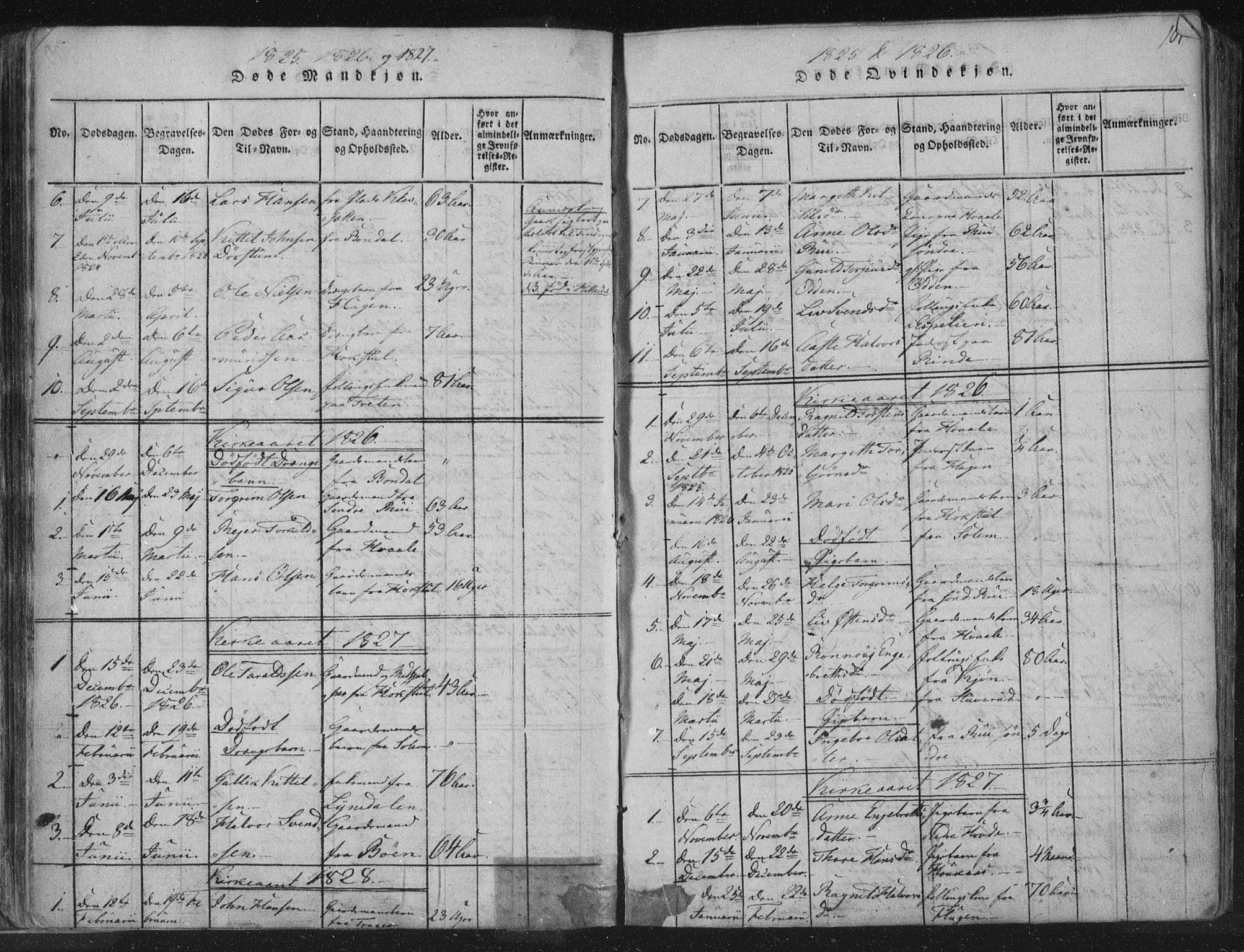 Hjartdal kirkebøker, AV/SAKO-A-270/F/Fc/L0001: Ministerialbok nr. III 1, 1815-1843, s. 101