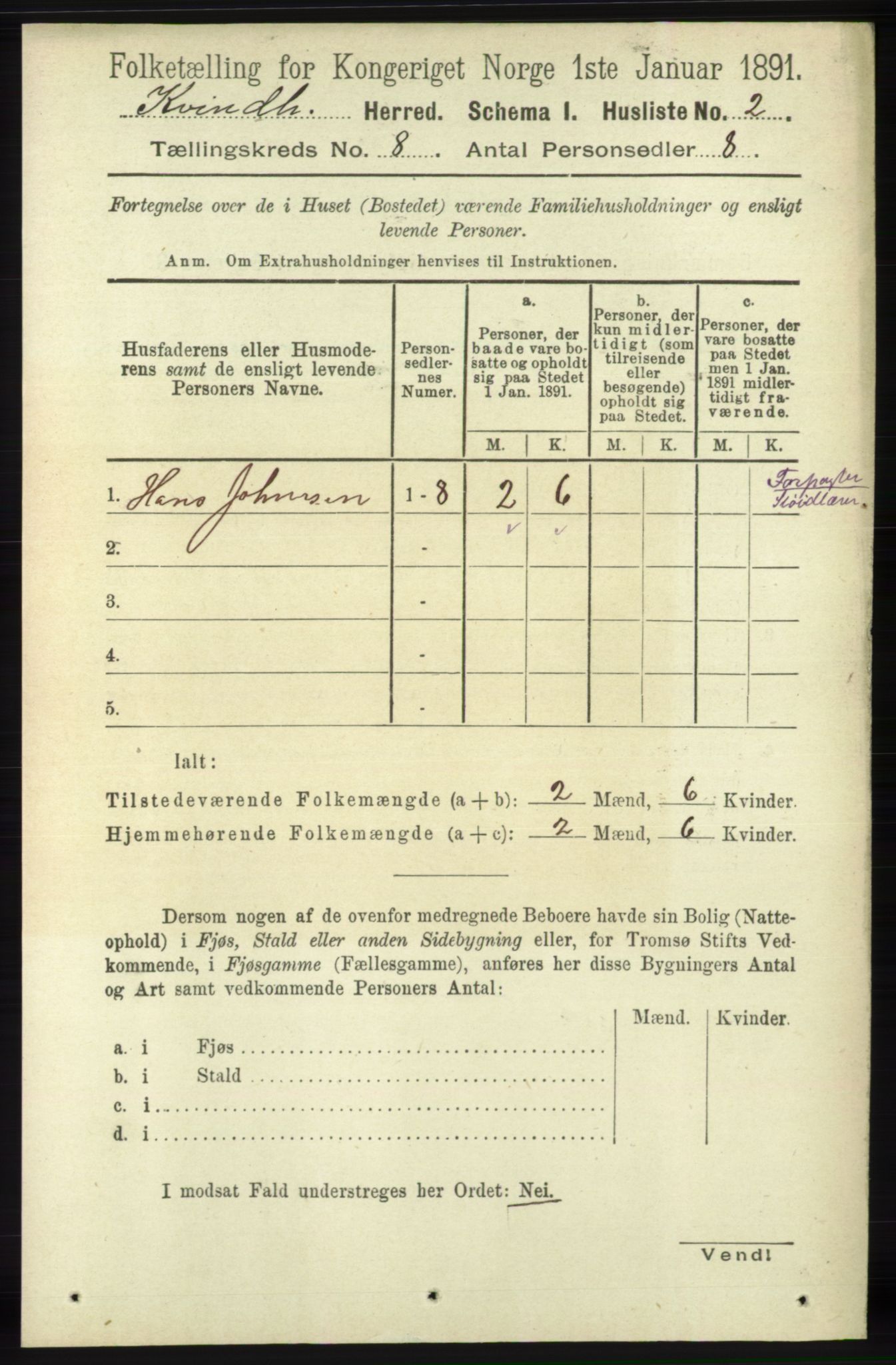 RA, Folketelling 1891 for 1224 Kvinnherad herred, 1891, s. 2923