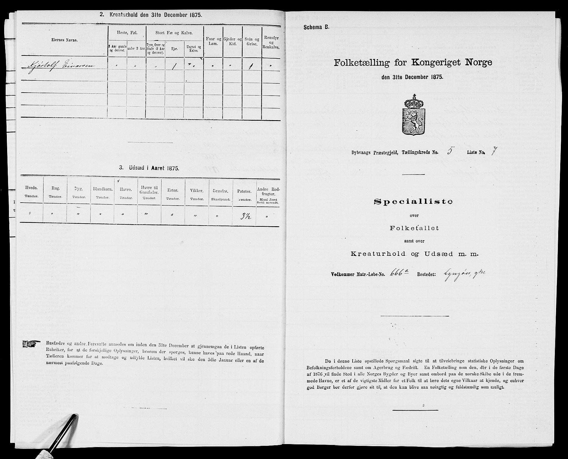 SAK, Folketelling 1875 for 0915P Dypvåg prestegjeld, 1875, s. 547