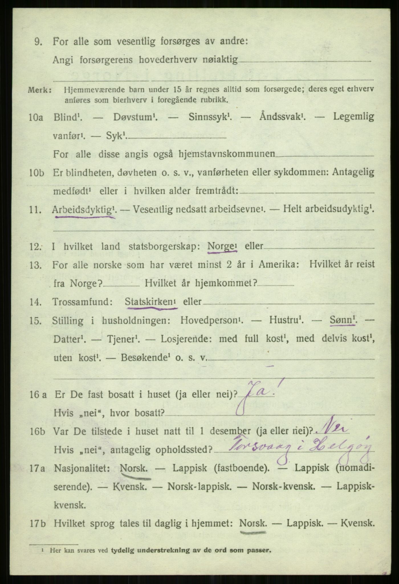 SATØ, Folketelling 1920 for 1935 Helgøy herred, 1920, s. 3151