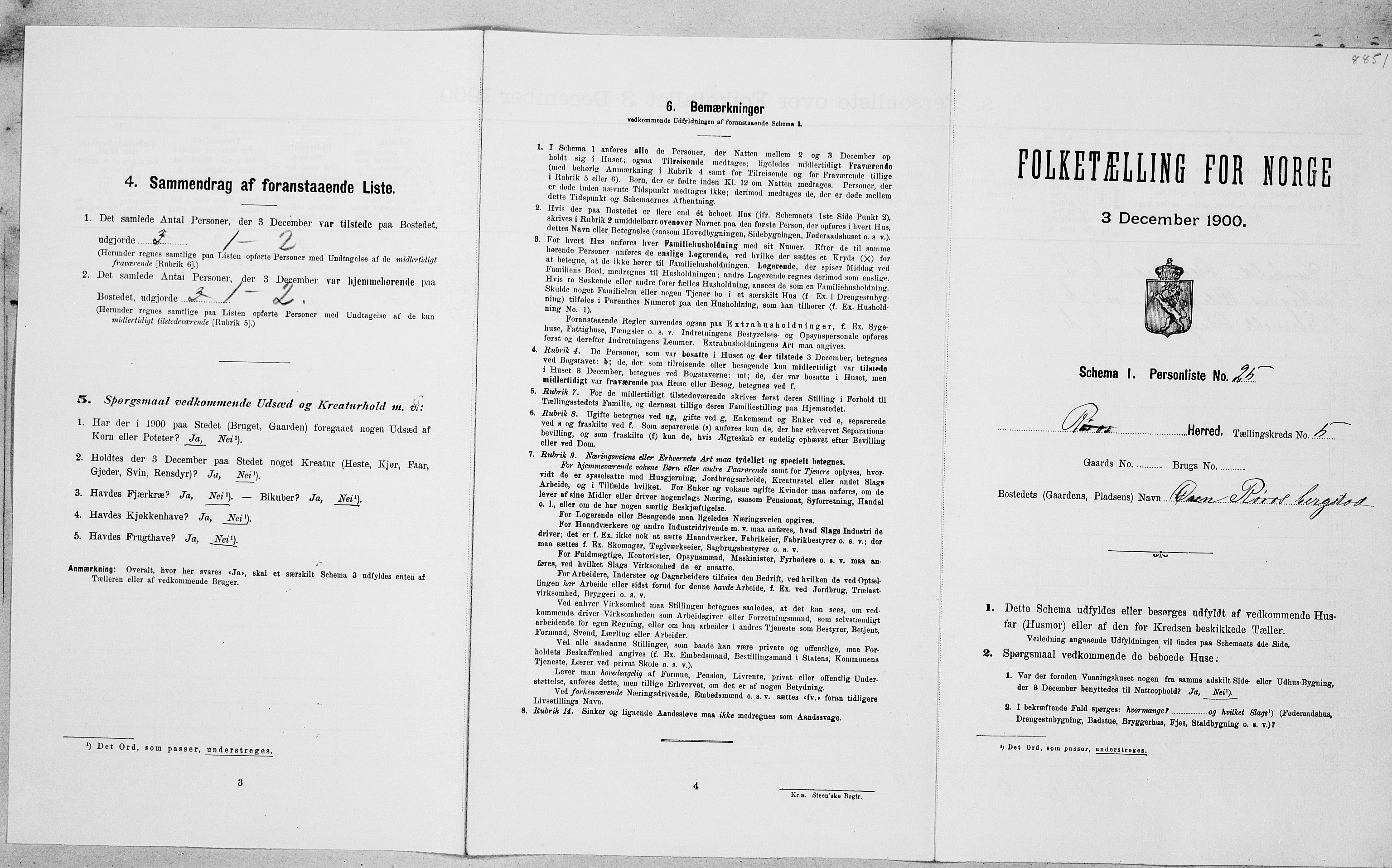 SAT, Folketelling 1900 for 1640 Røros herred, 1900, s. 712