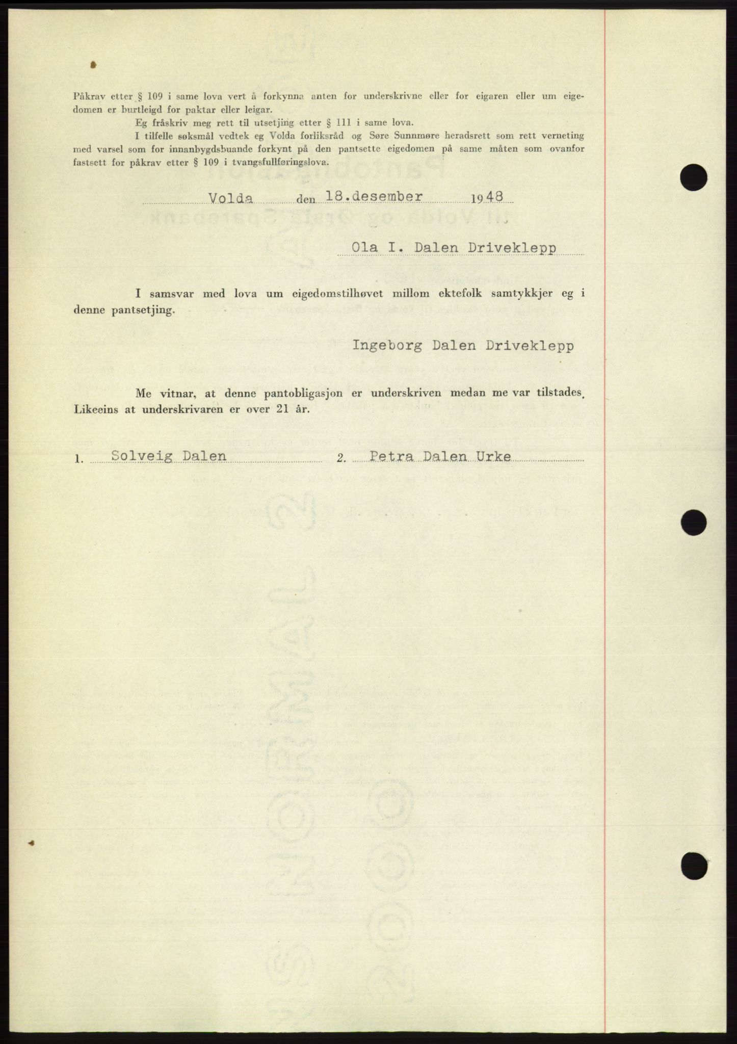 Søre Sunnmøre sorenskriveri, AV/SAT-A-4122/1/2/2C/L0116: Pantebok nr. 4B, 1948-1949, Dagboknr: 1881/1948
