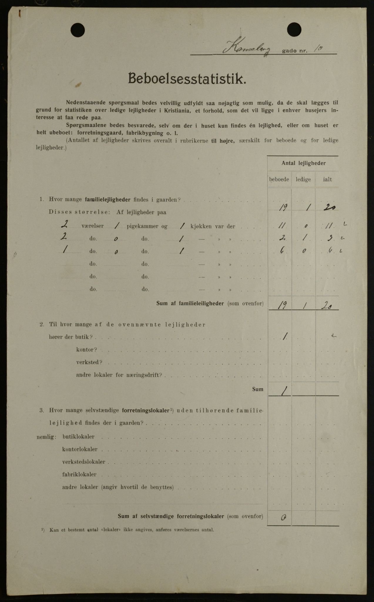 OBA, Kommunal folketelling 1.2.1908 for Kristiania kjøpstad, 1908, s. 43117